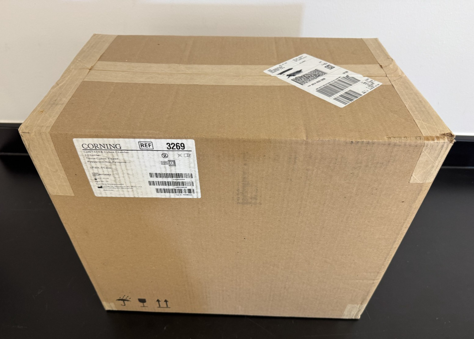 CORNING Polystyrene 1272cm² 2-Chamber TC-Treated CellSTACK W Vent Caps 3269 5/cs