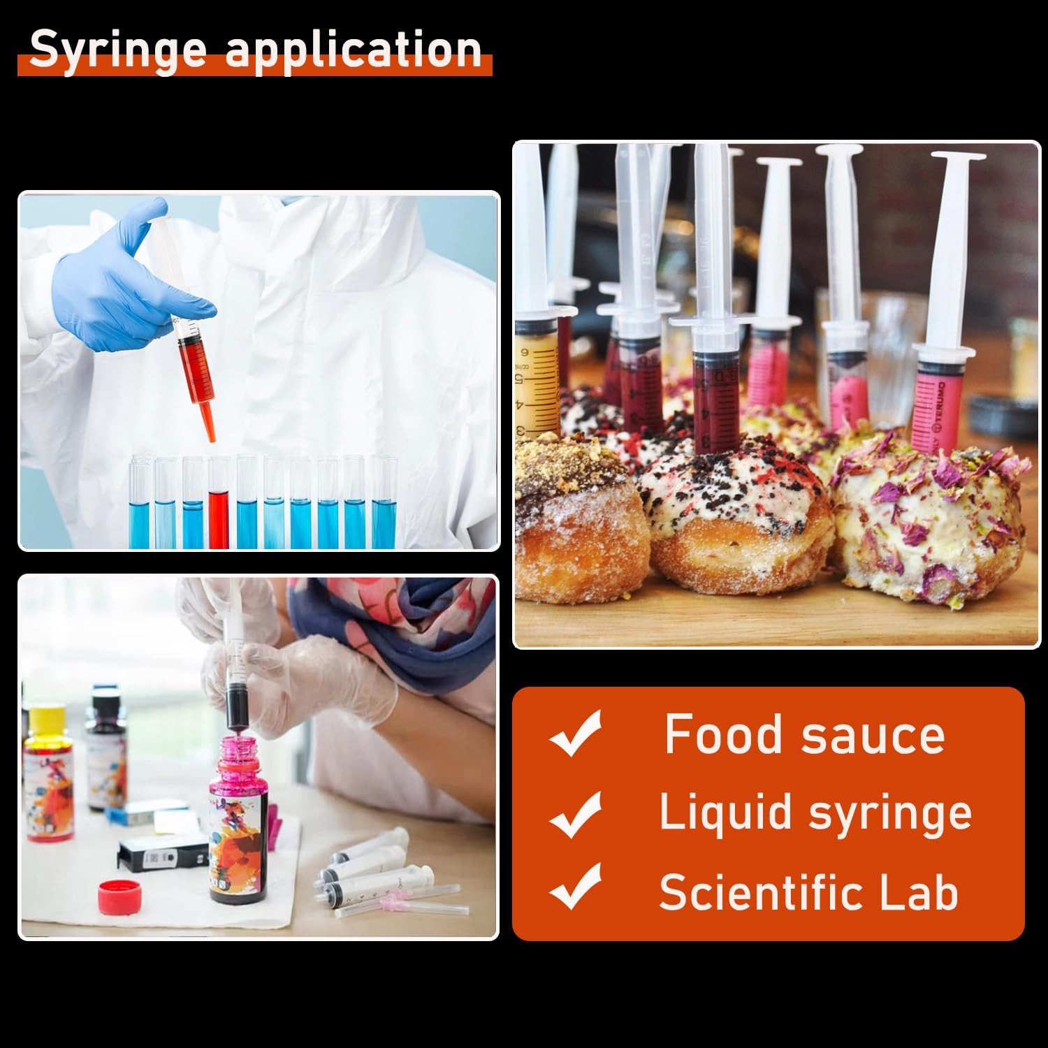 30Pack 10ml Syringes with Caps Luer Slip Tip No Needle Plastic Syringe white