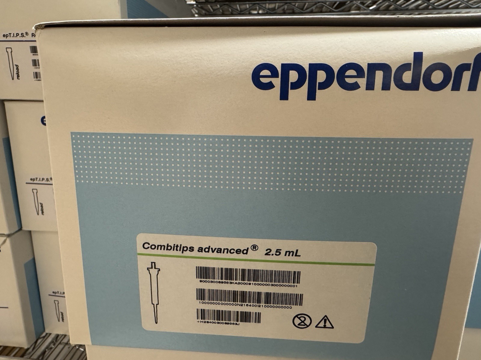 Eppendorf Advanced Combitips, 100pc/pk, volume 0.1ml, 0.2 ml, 0.5 ml, 2.5 ml