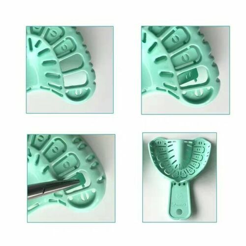 Dental Orthodontic Implant Plastic Disposable Trays Impression Green Upper+Lower