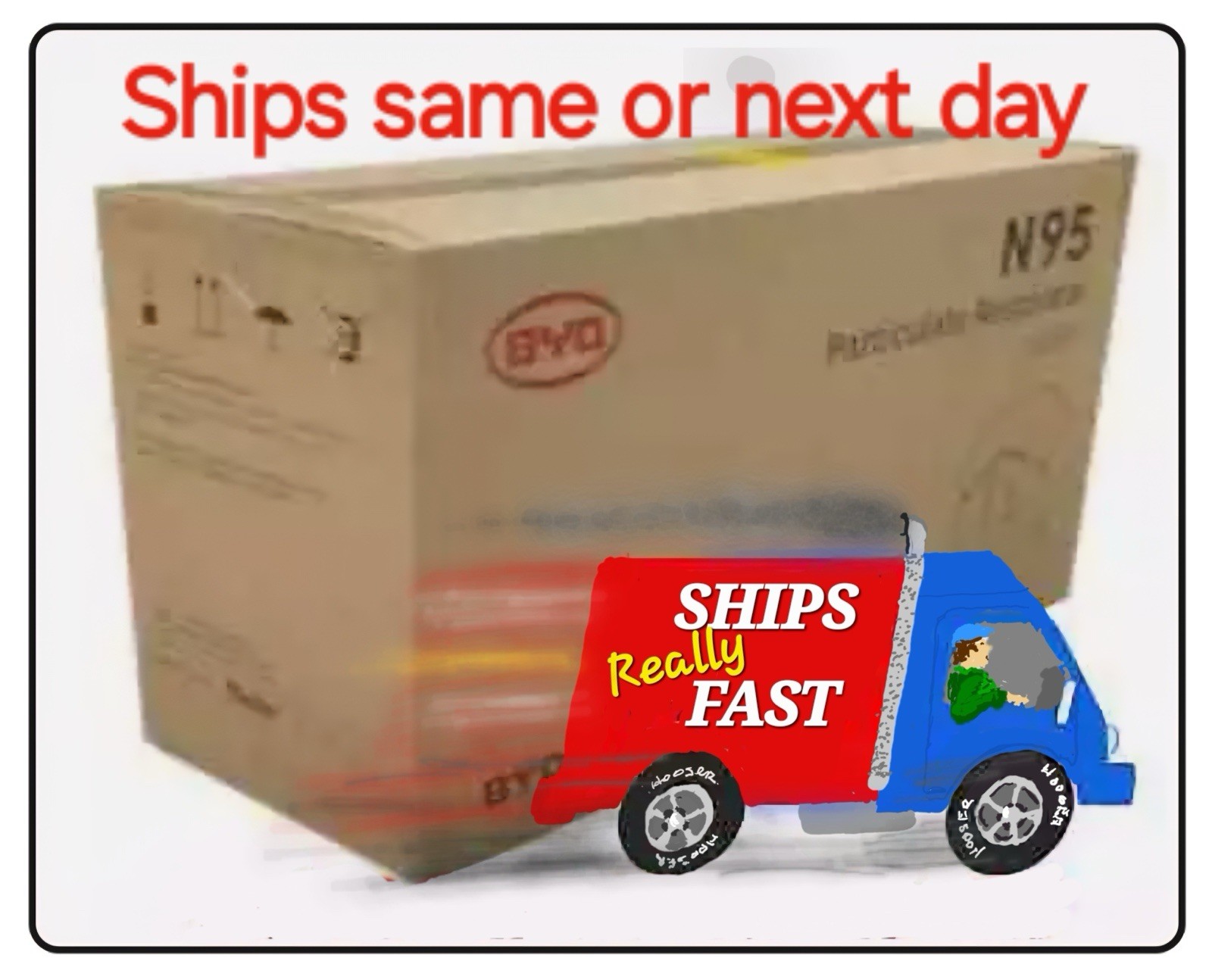 NIB Case 960pcs BYD CARE N95 Foldable Respirator Masks New 48 Boxes Of 20
