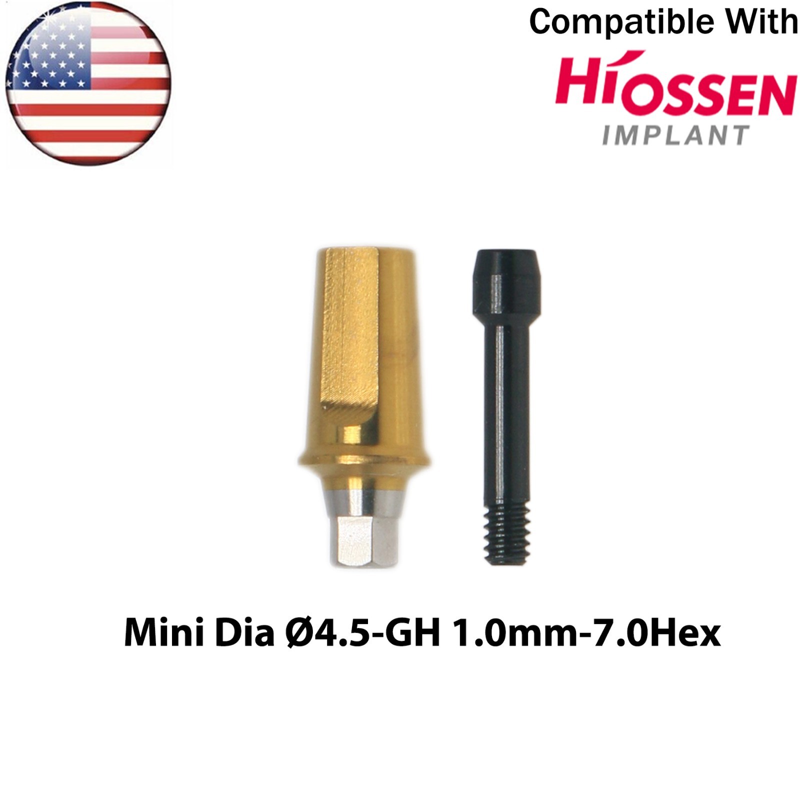 US Straight Transfer Abutment Mini Ø4.5mm Fits Hiossen Osstem TS Implants System
