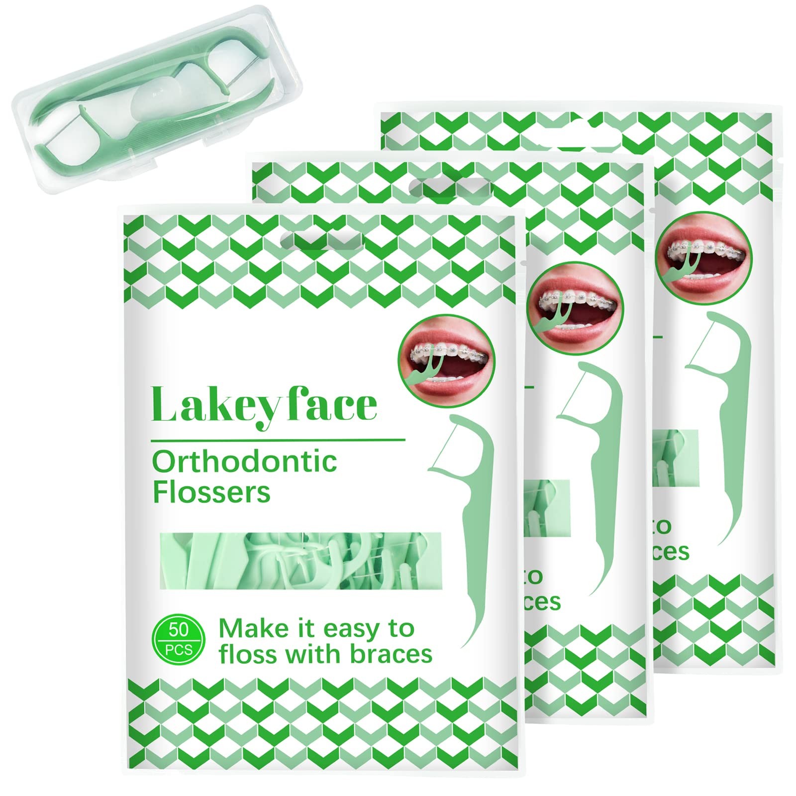 150 Count Orthodontic Flossers for Braces with Floss Dispenser, Brace Flosser…