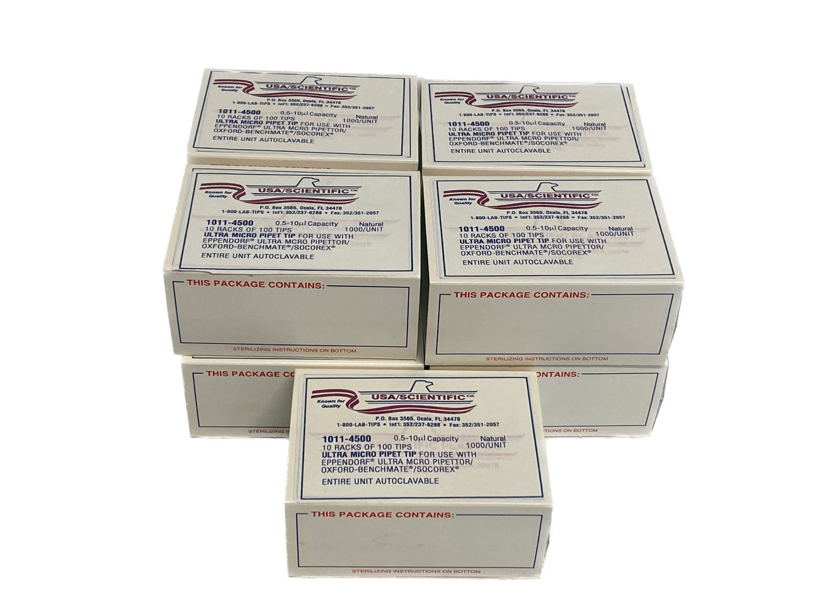 (900) USA 10uL Ultra Micro Pipet Tip for Eppendorf Ultra Micro Pipettor 9×100/Rk