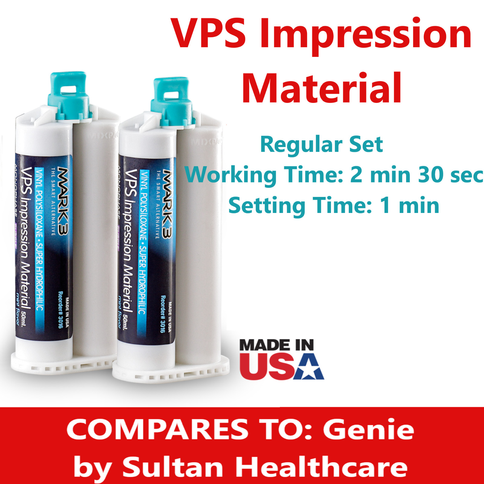 MARK3 Dental VPS Impression Material Light/Heavy Body/ Fast/Regular Set Alginate