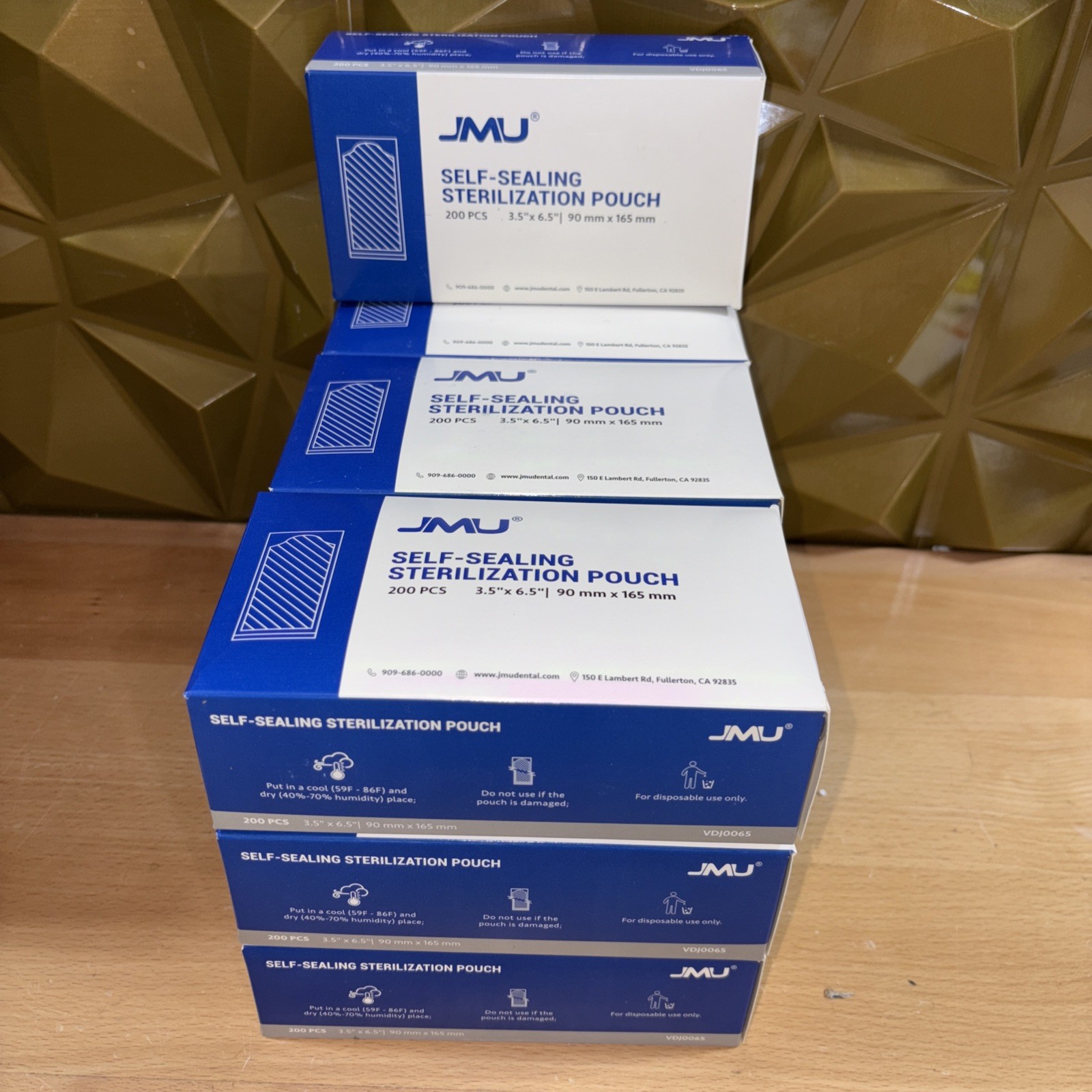 2000 Pcs/Case JMU Self Sealing Sterilization Pouches Dual Indicator, 3.5″x6.5″