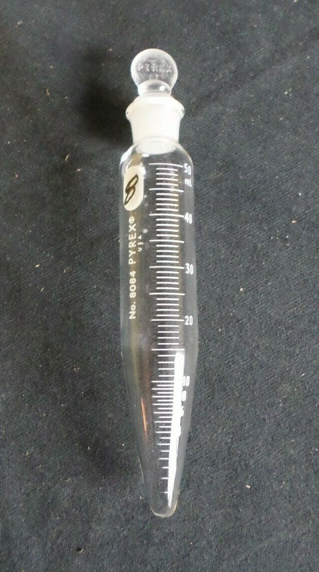 Corning Pyrex Glass 50mL Conical Centrifuge Tube w/ Graduation, Stopper, 8084-50