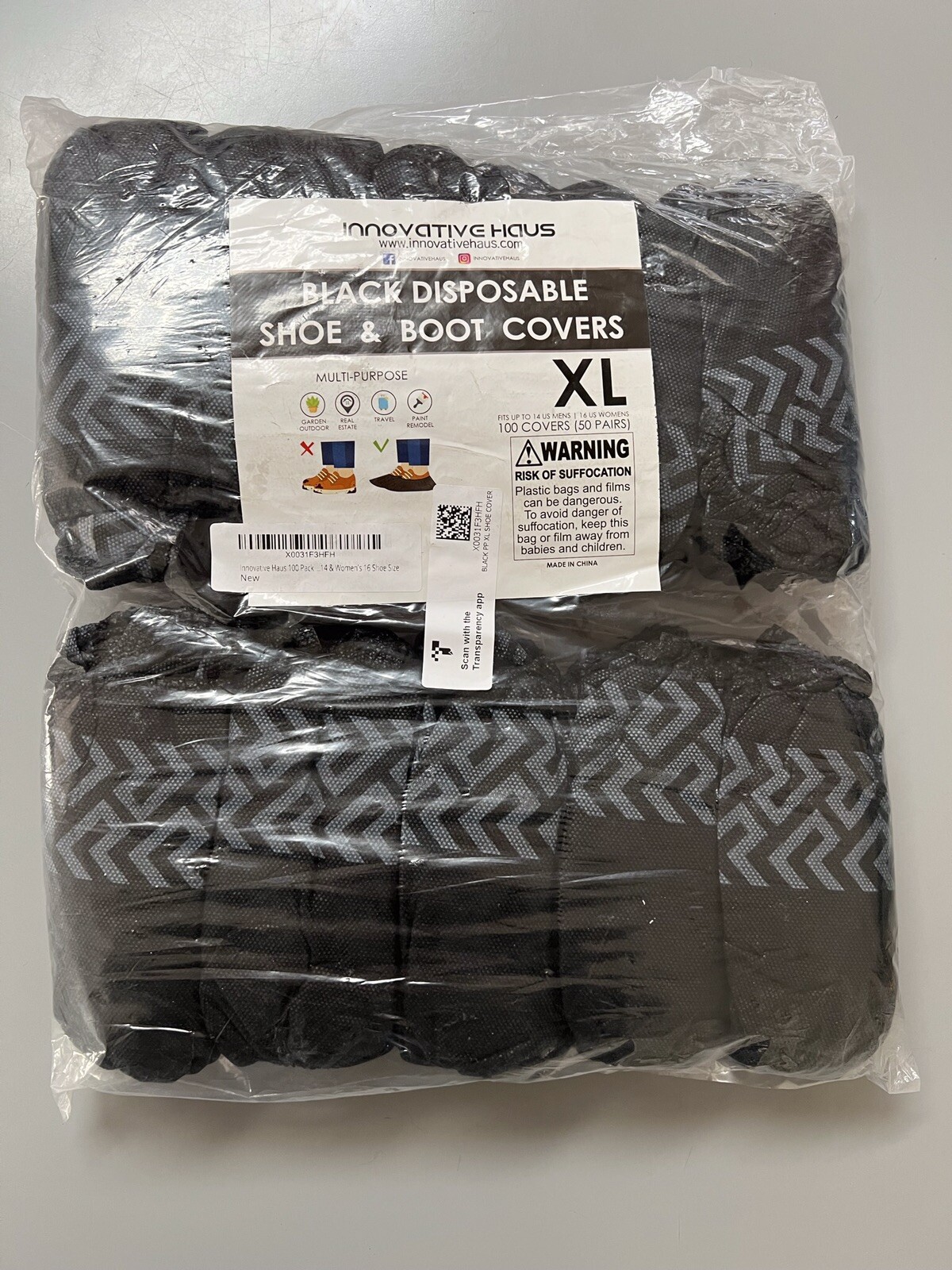 Innovative Haus Black Disposable Shoe and Boot Covers