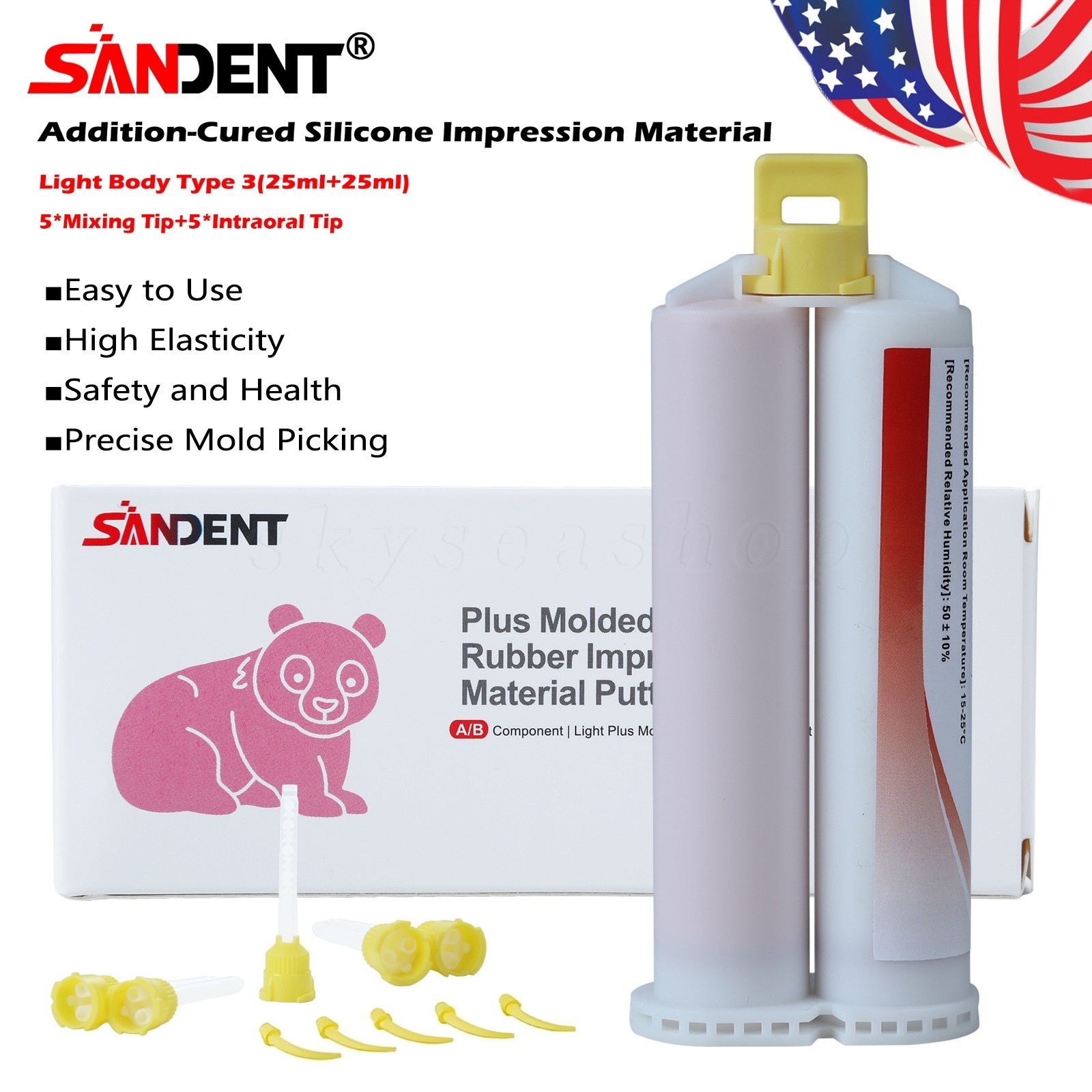 4-64 Dental Impression Material VPS Heavy Light Body Fast Set 50 ml Cartridges