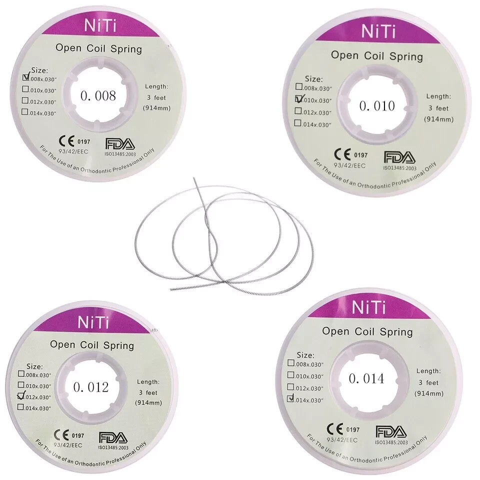 4Rolls Dental Orthodontic Niti Open Coil Spring Spool 008/010/012/014 Inch 914mm