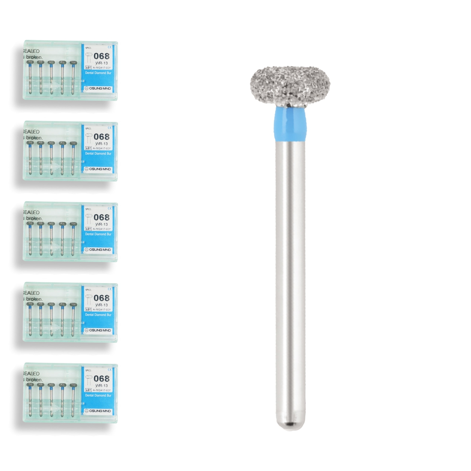 Wheel 4.2 mm Dia. Medium Grit Diamond Dental Bur 25 Pcs. 068.42M1