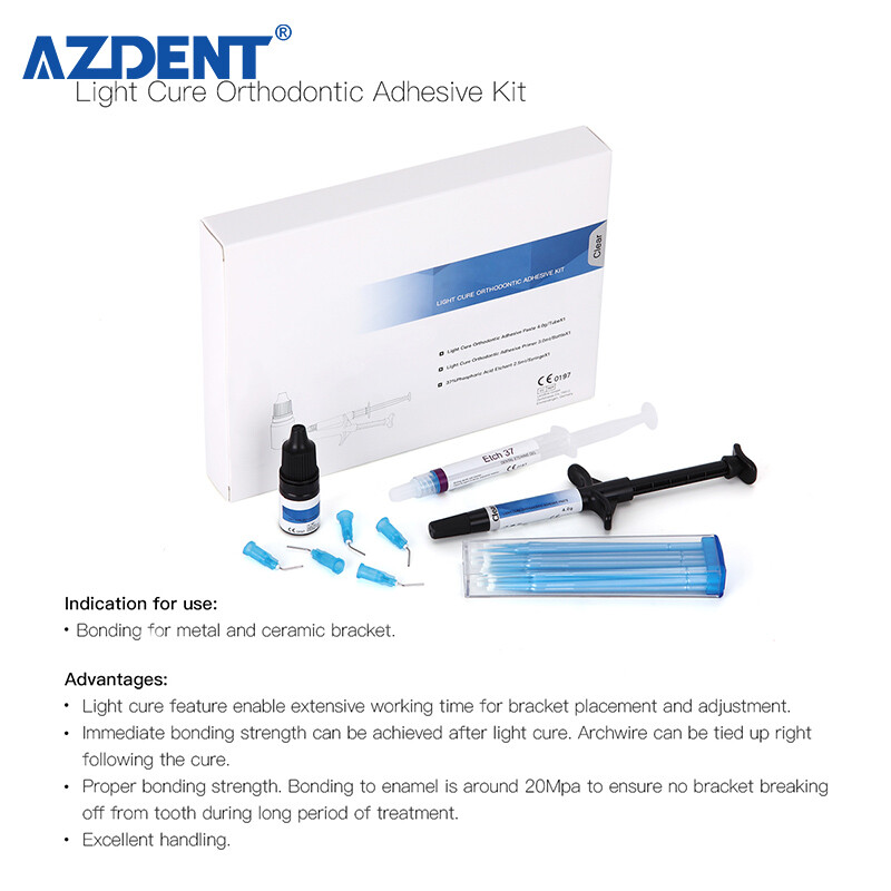 Lámpara curación luz dental LED 1S Luz de curado /kit de adhesivo de ortodoncia