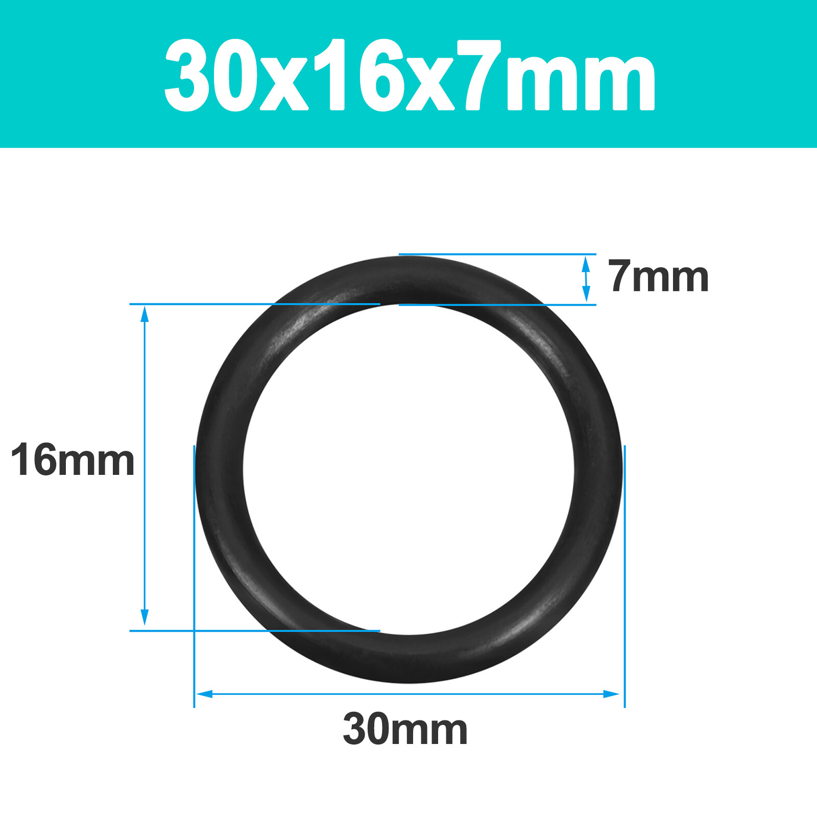 7mm Cross Section O-Rings NBR Nitrile Rubber 30mm – 754mm OD Oil Resistant Seals