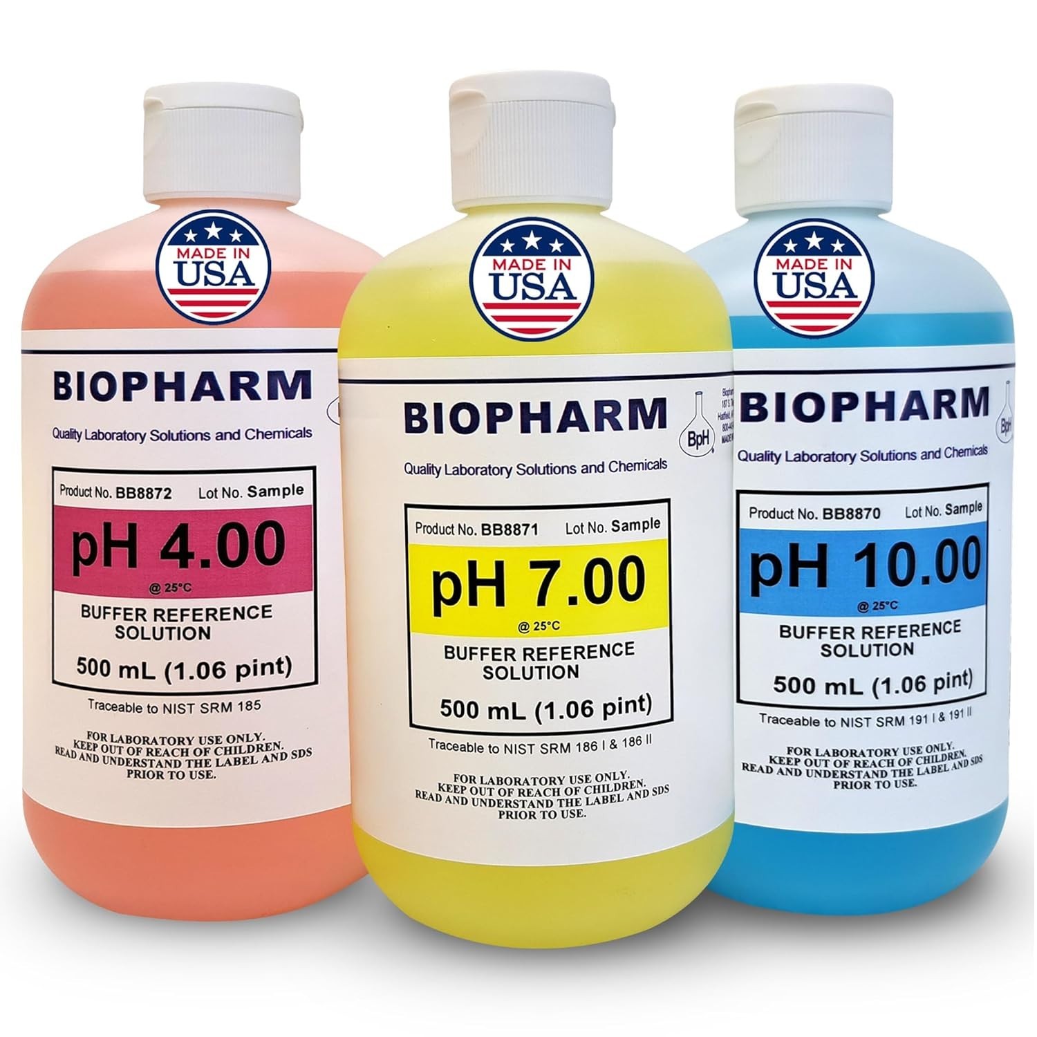 BioPharm 1000 mL pH 7.00 Calibration Solution NIST Traceable Lab Standard NEW