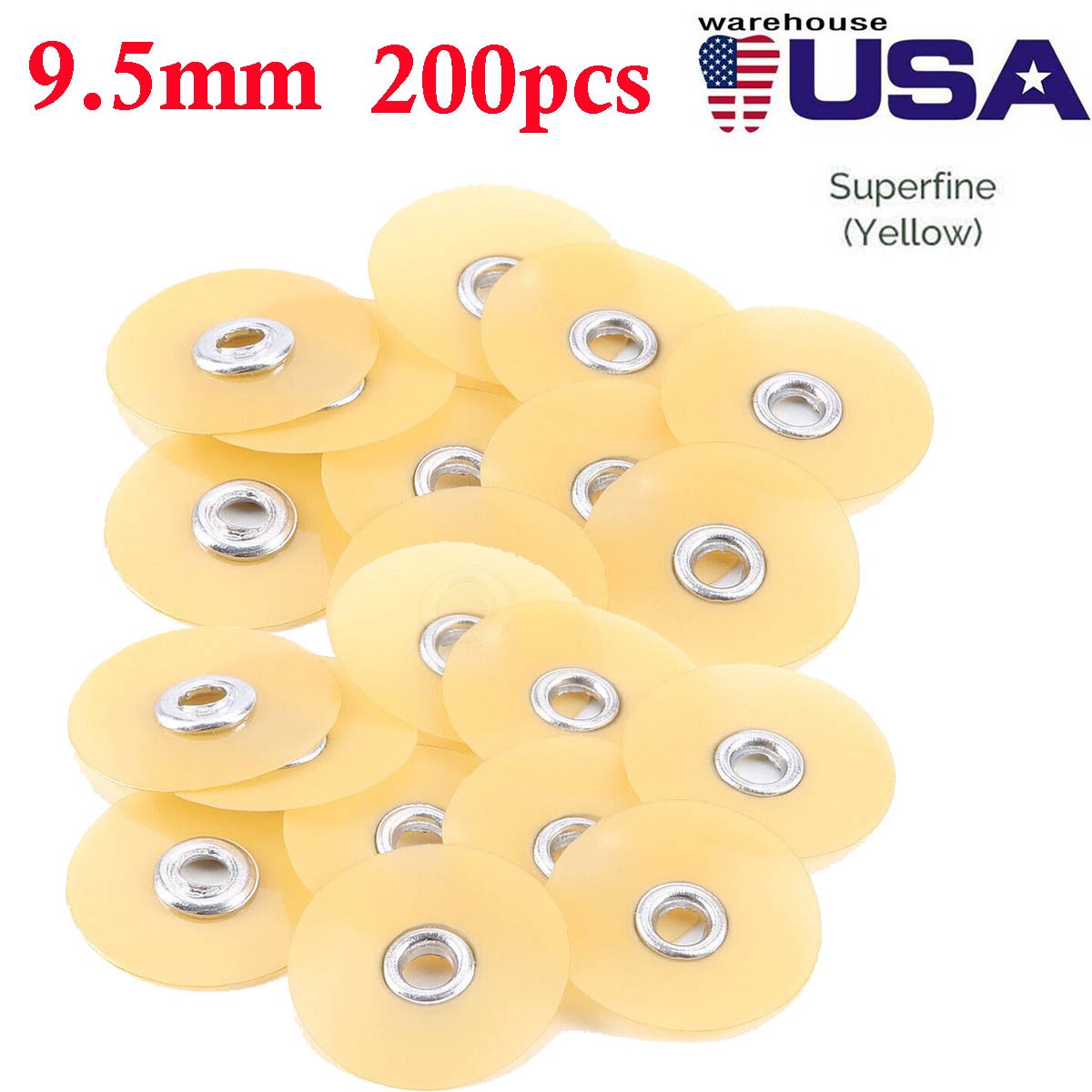 200PCS Dental Sof-Lex Composite Finishing Polishing Discs 9.5mm Superfine
