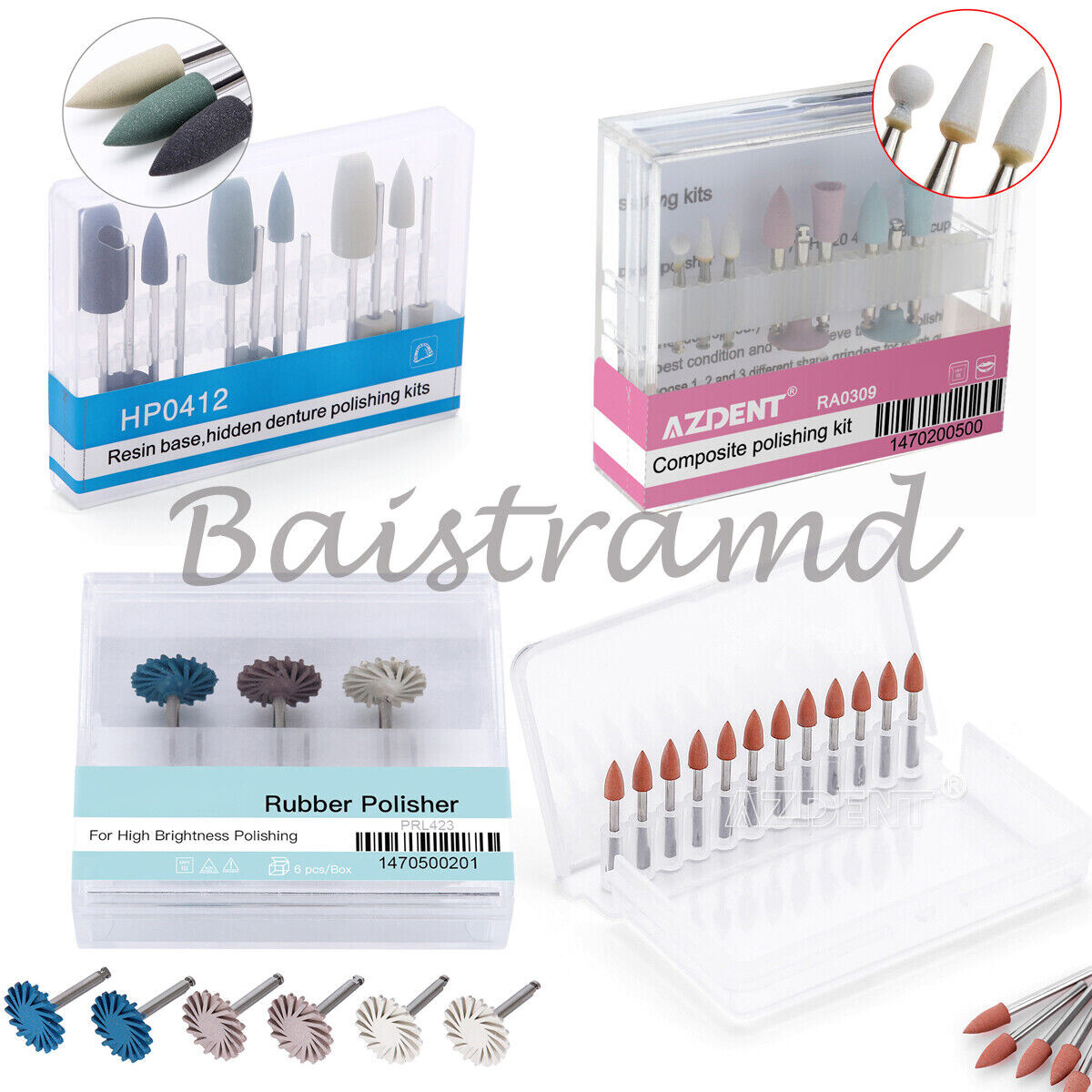 AZDENT Dental Burs Polishers Composite Polishing kit for Low-Speed Contra Angle