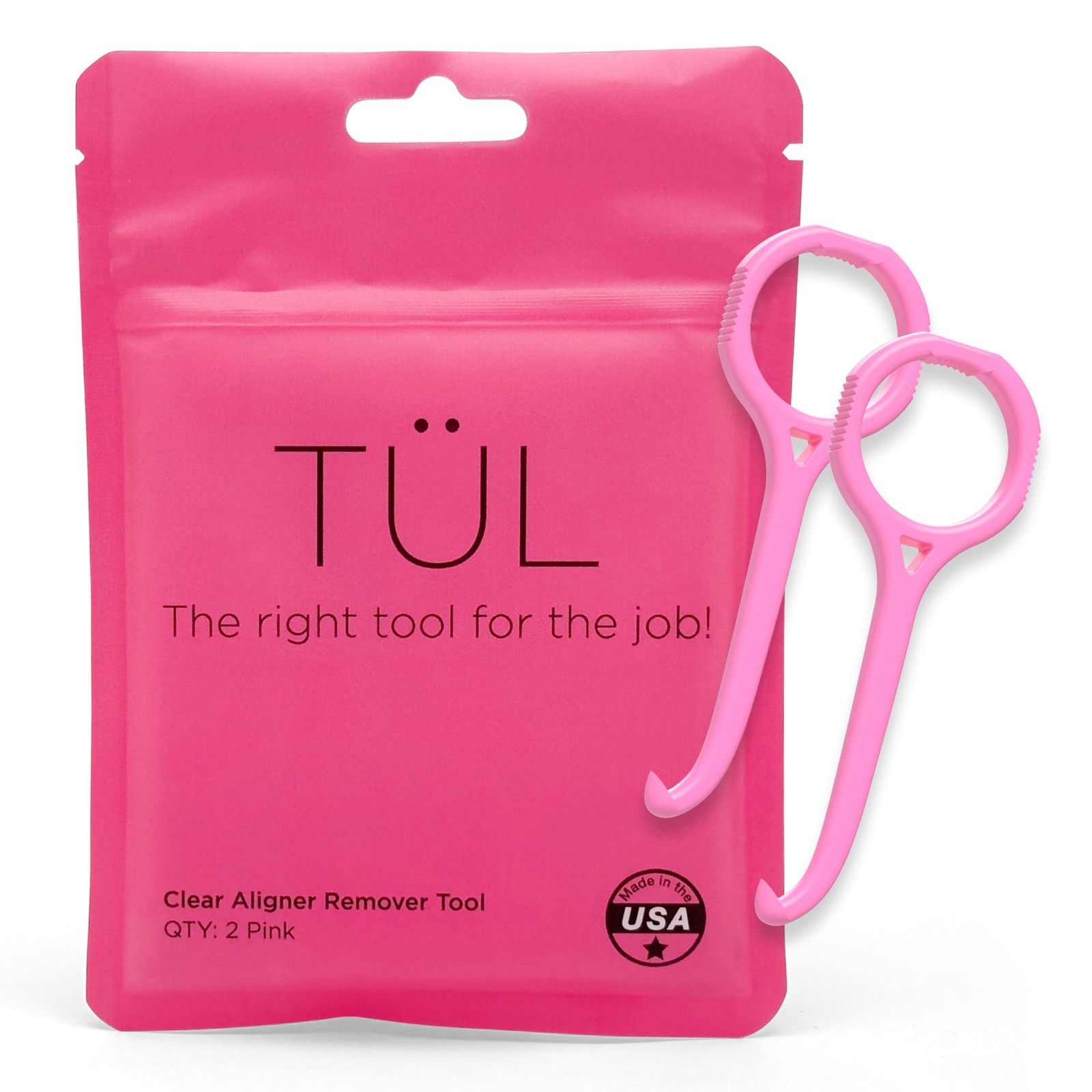 TÜL | Only Invisalign Remover Tool Made in the USA | Lifetime Pink 2 Pack