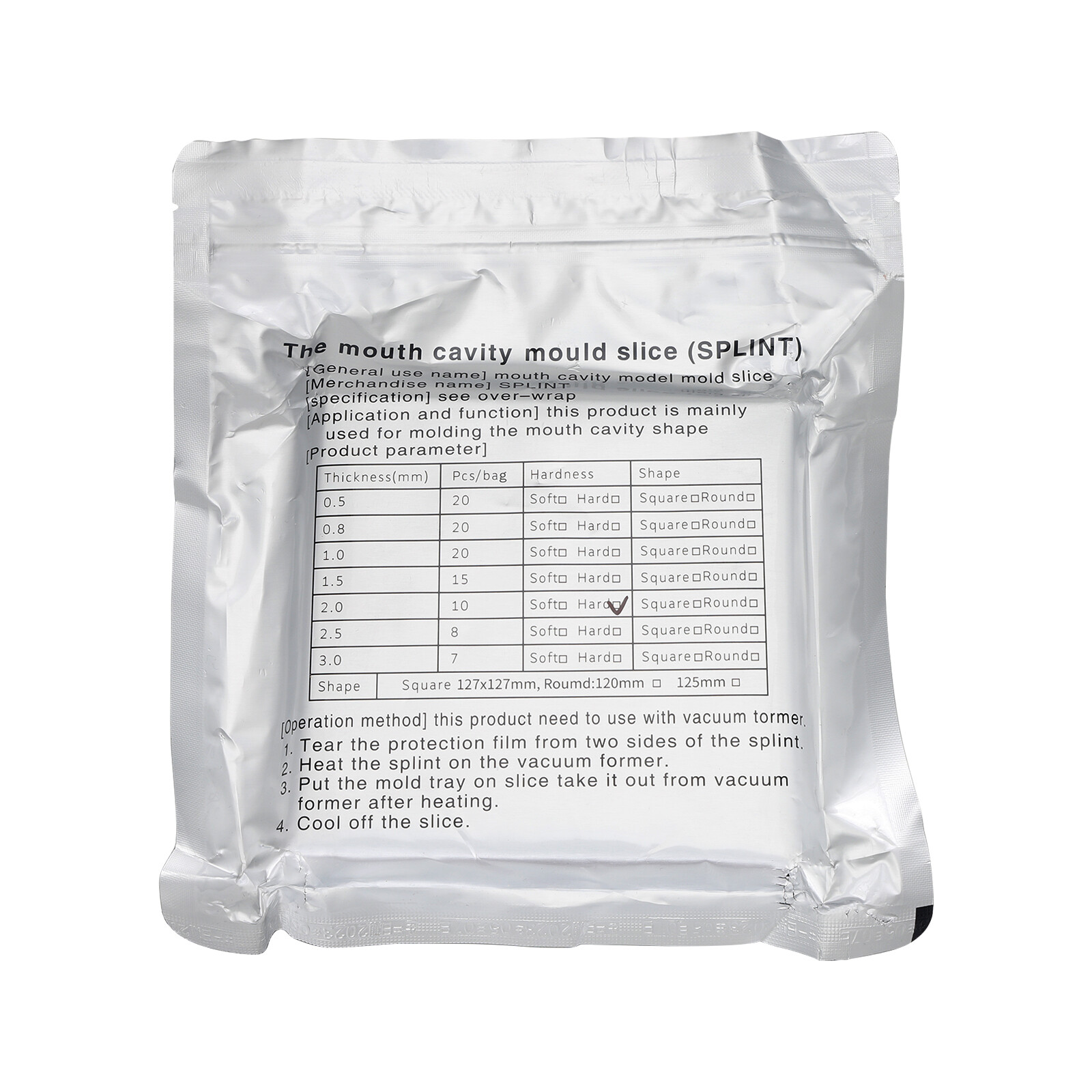 Dental Splint Thermoforming Plastic Material Vacuum Forming Soft/Hard 1.0mm-3 mm