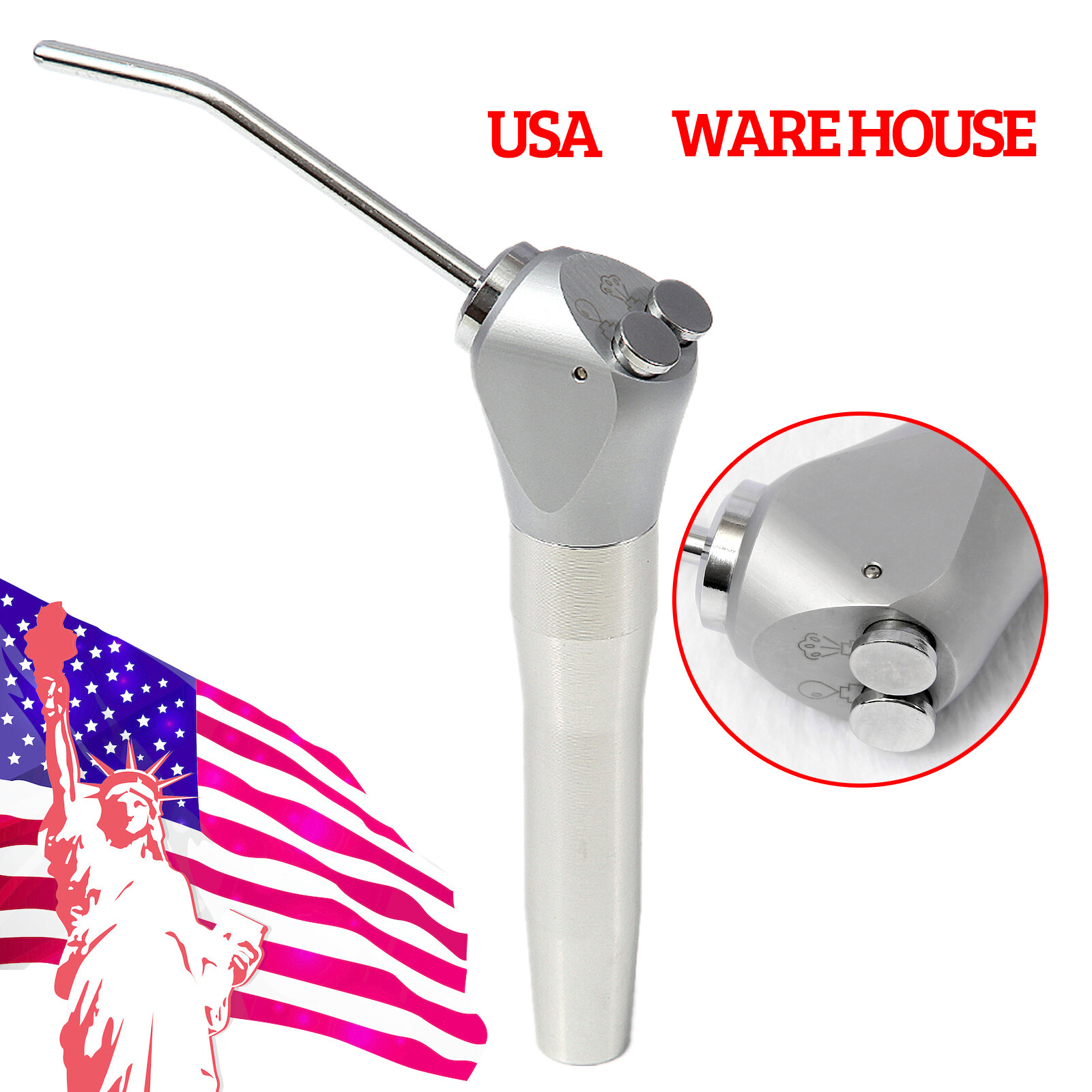 Dental Air Water Spray Triple Syringe Handpiece/50pcs Nozzles Tips Tubes 3in1