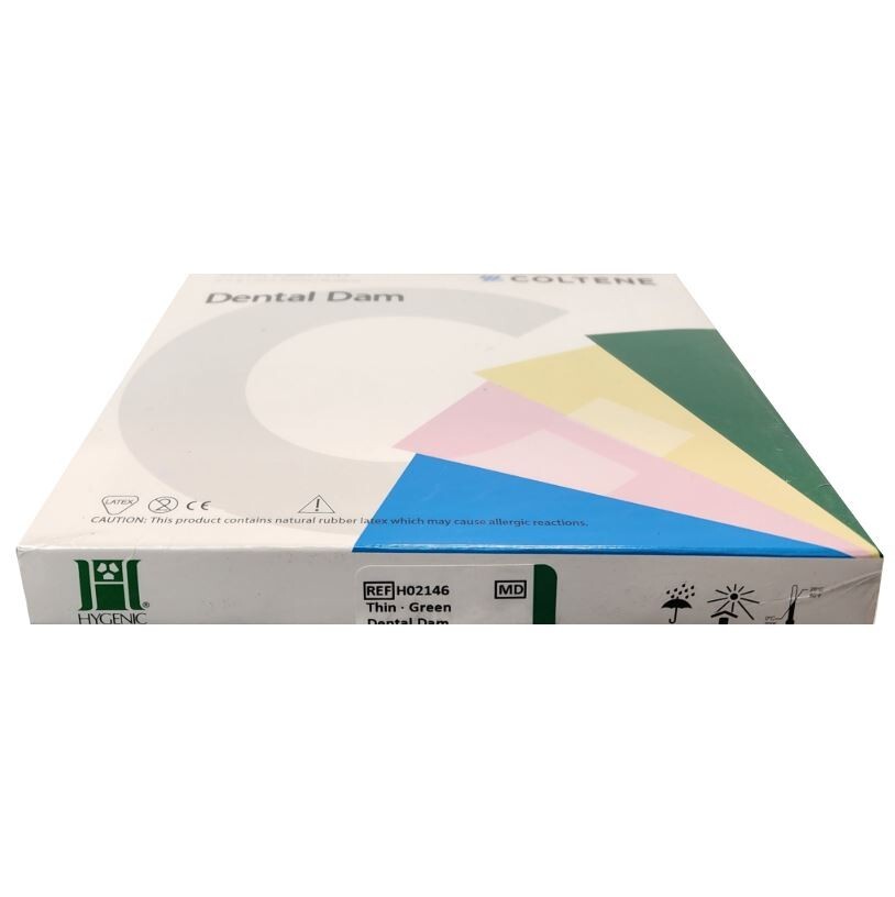 *216-Pieces* Coltene Hygenic Dental Dam 6″ x 6″ Rubber Latex Thin Green H02146