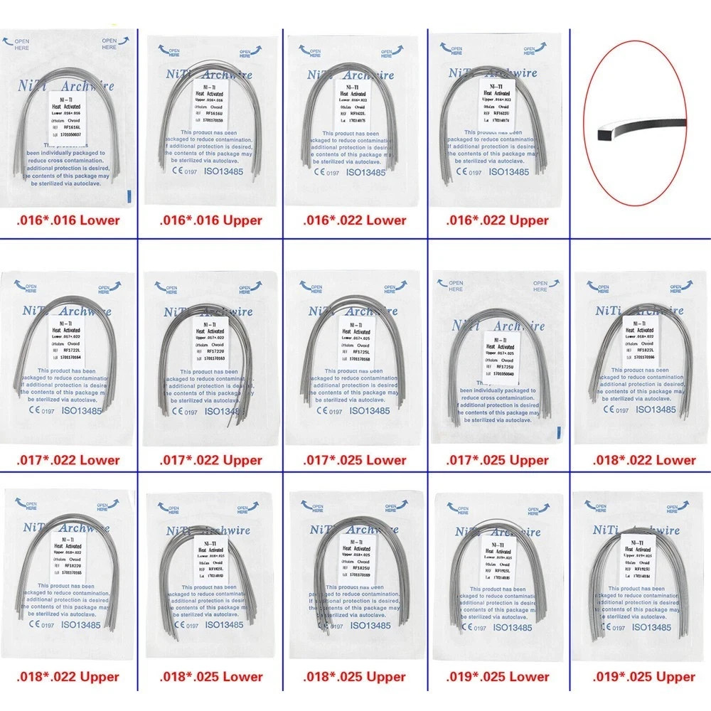 10 Pcs/Pack Orthodontic Dental Niti Rectangular Thermal Activated Arch Wire