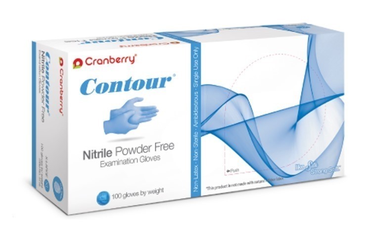 Cranberry USA Contour 3118 Nitrile Powder-Free Examination Gloves Box of 1000
