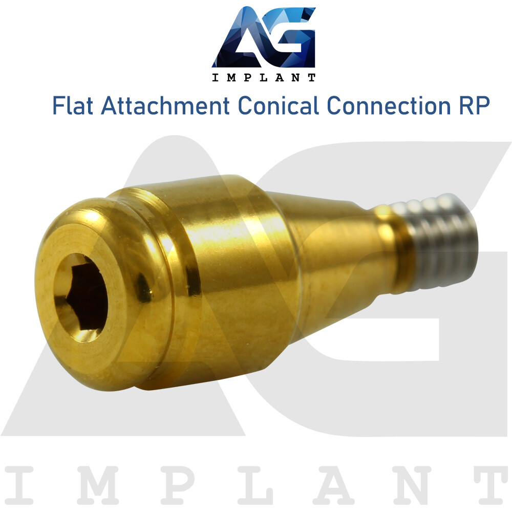 Flat Attachment Abutment Extra Soft Silicone Set RP Conical Connection