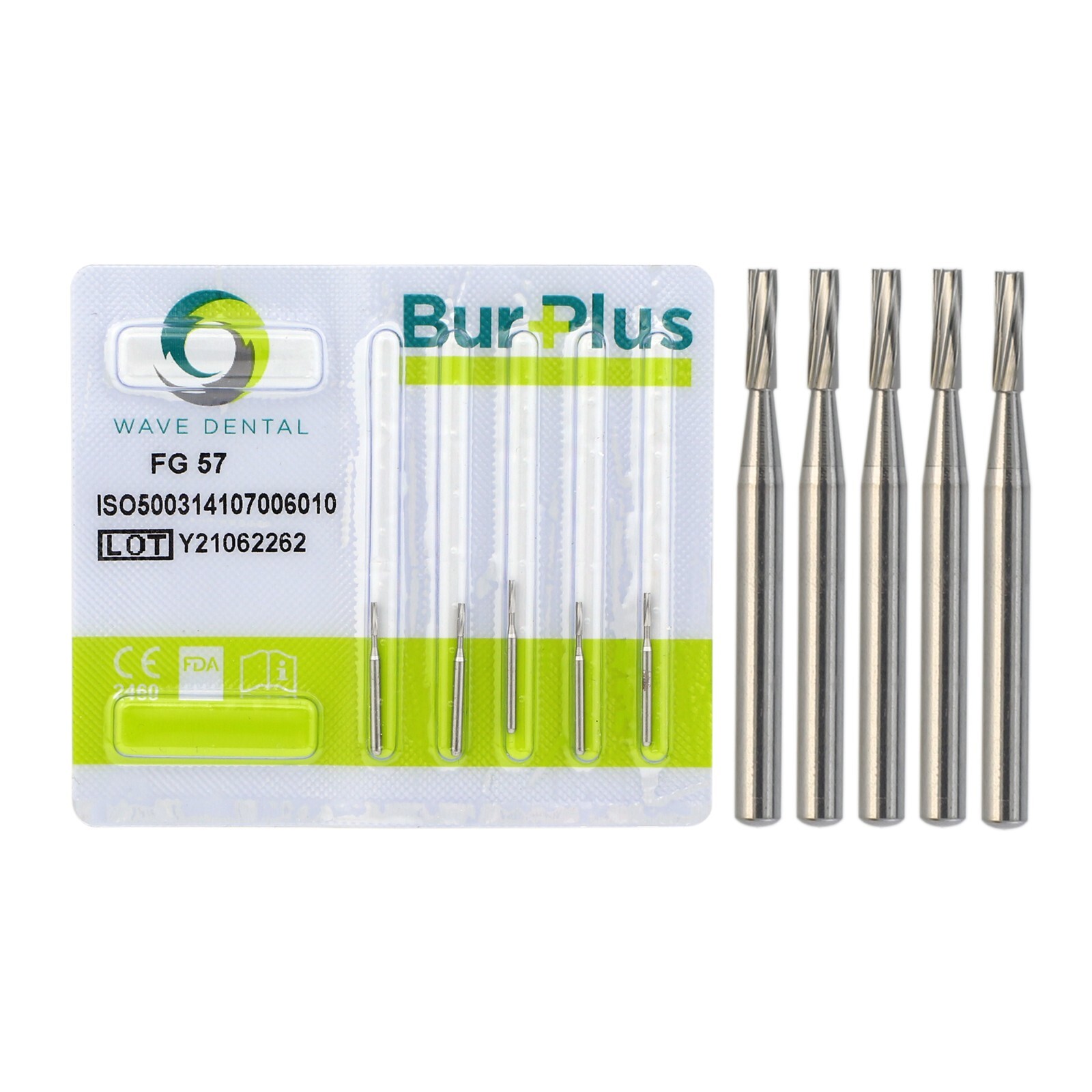 Wave Dental Carbide High Speed Bur 57 FG Straight Fissure Bur Prima Midwest 19mm