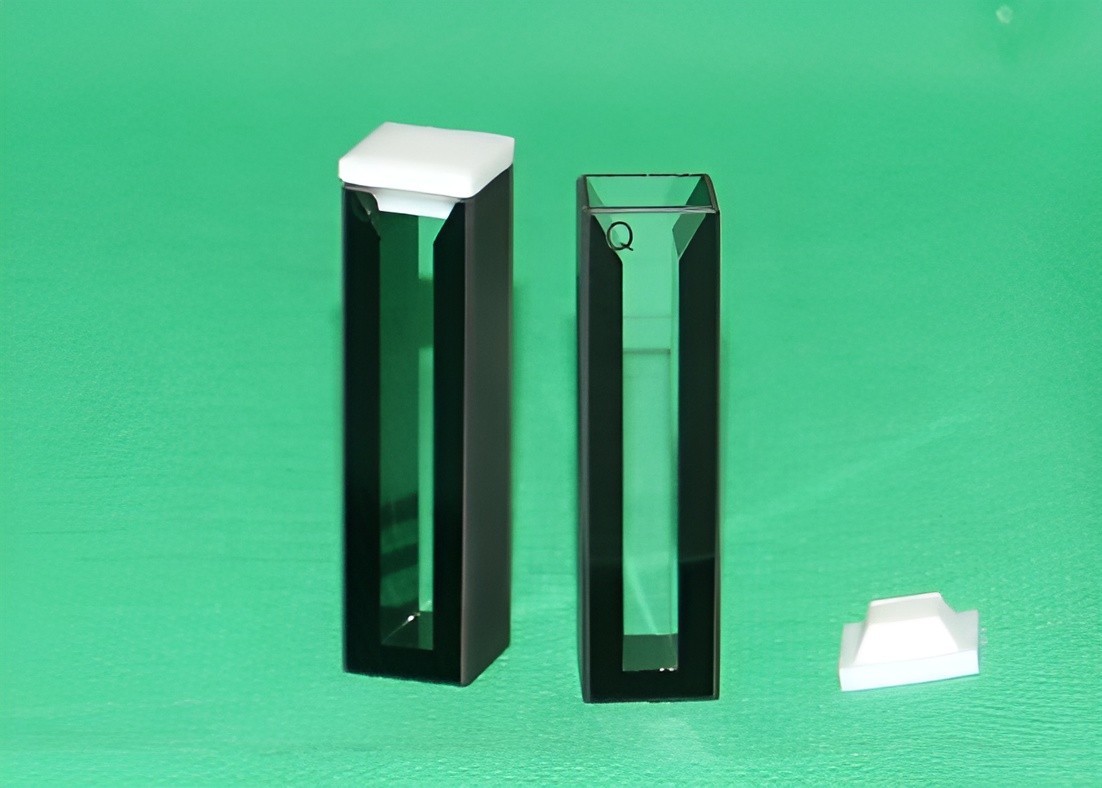 2pcs Customizable Micro Quartz Cuvette Black Wall 10mm 0.35 0.7 1 1.4 1.75mL