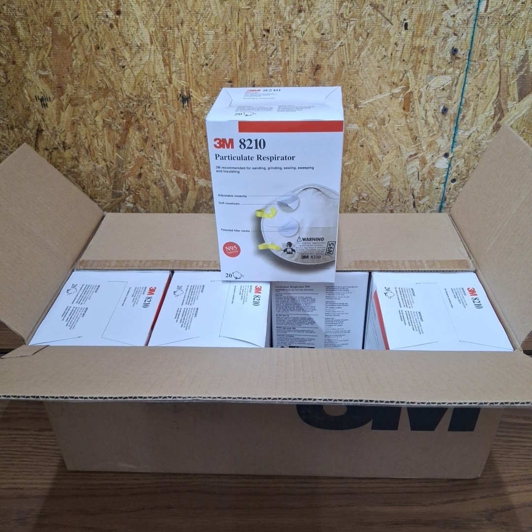 3M 8210 N95 Disposable Respirator Dust Mask | Case of 160 Masks | EXP | New