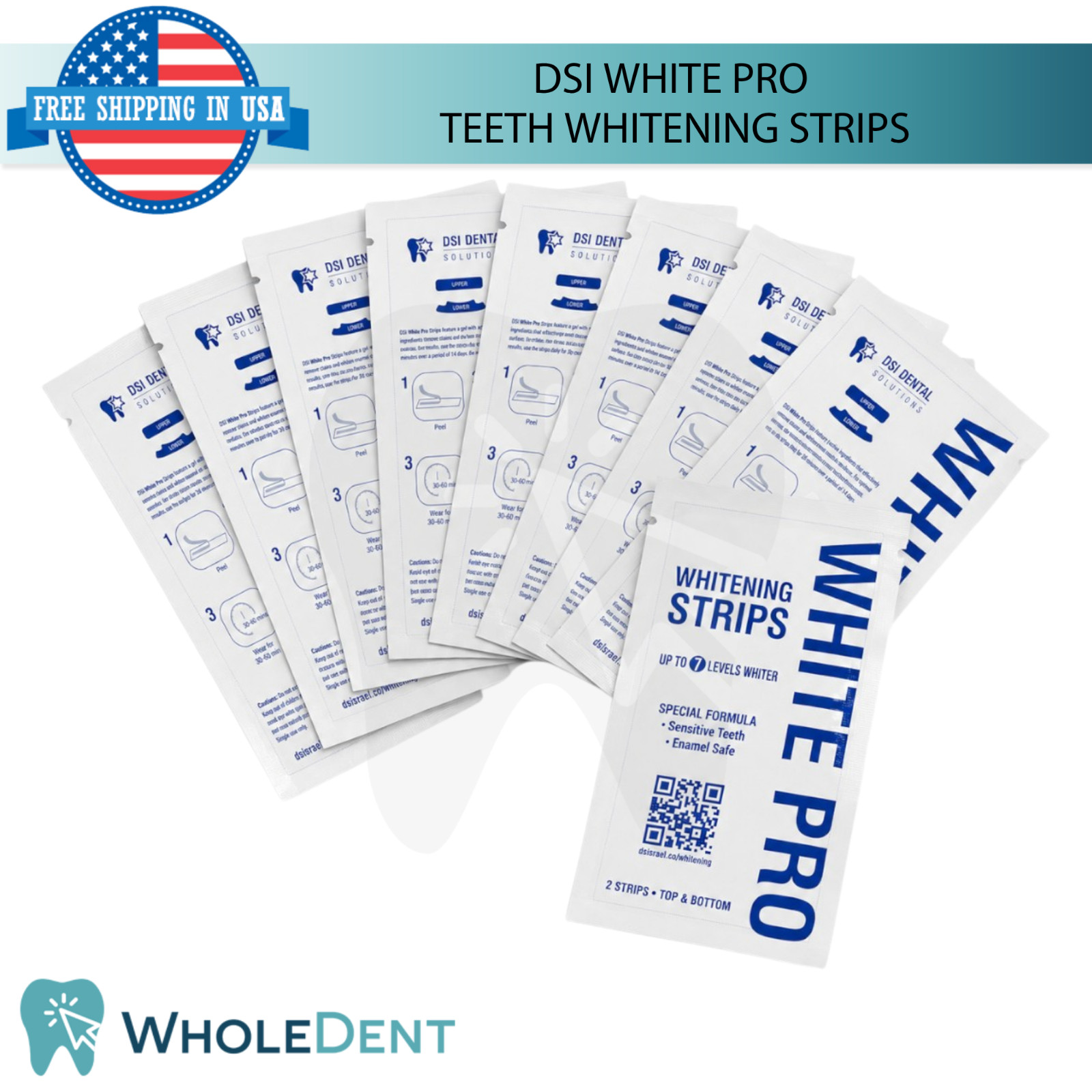 White-Pro Dental Professional Whitening Strips Easy to Use Tooth Stains Removal