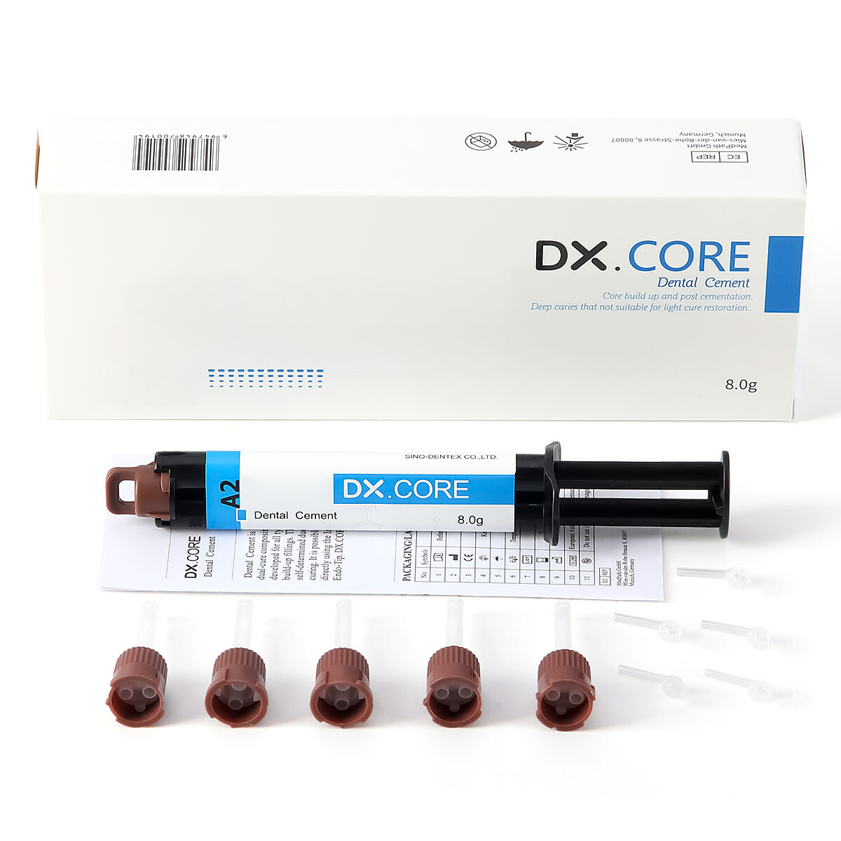Dentex Dental Dual Cure Flowable Composite Resin Refill Core Build Up A2 A3 8g