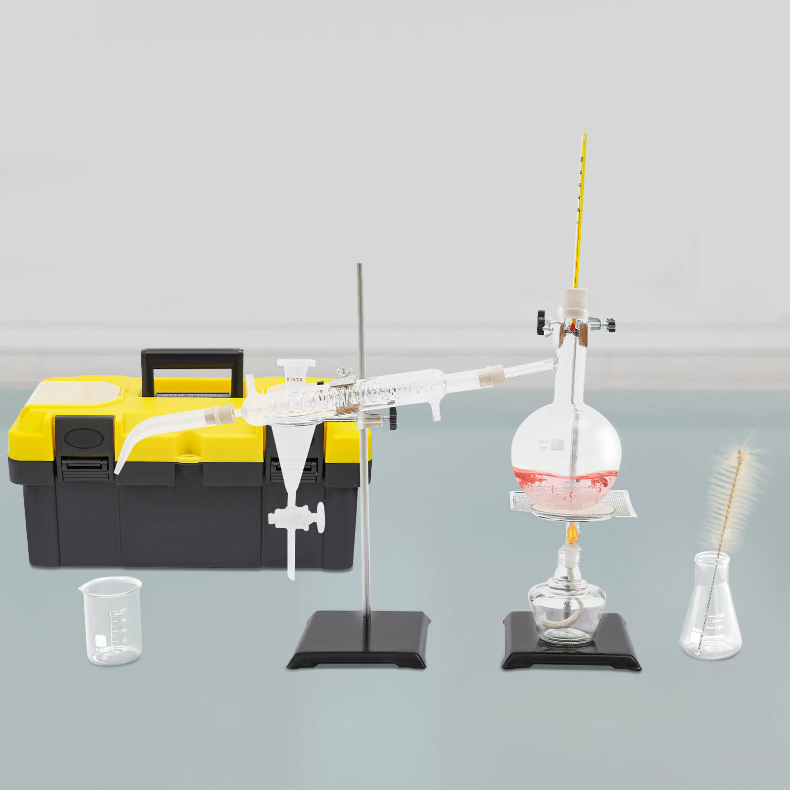 Essential Oil Steam Distillation Kit Apparatus Lab Glassware Distillation Kit