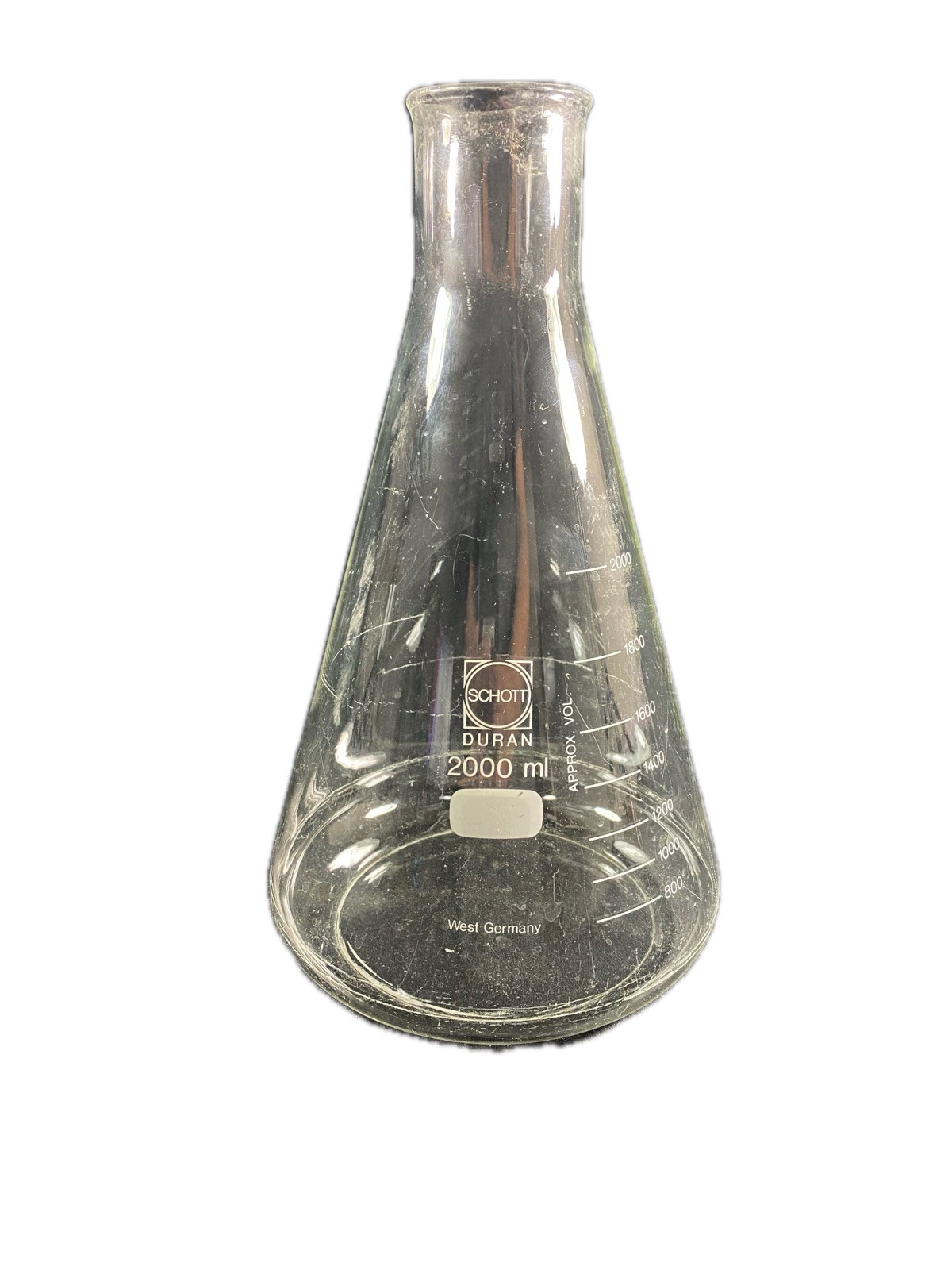 SCHOTT DURAN 2000mL 2L Heavy Wall Glass Graduated Erlenmeyer Flask 09-841-129