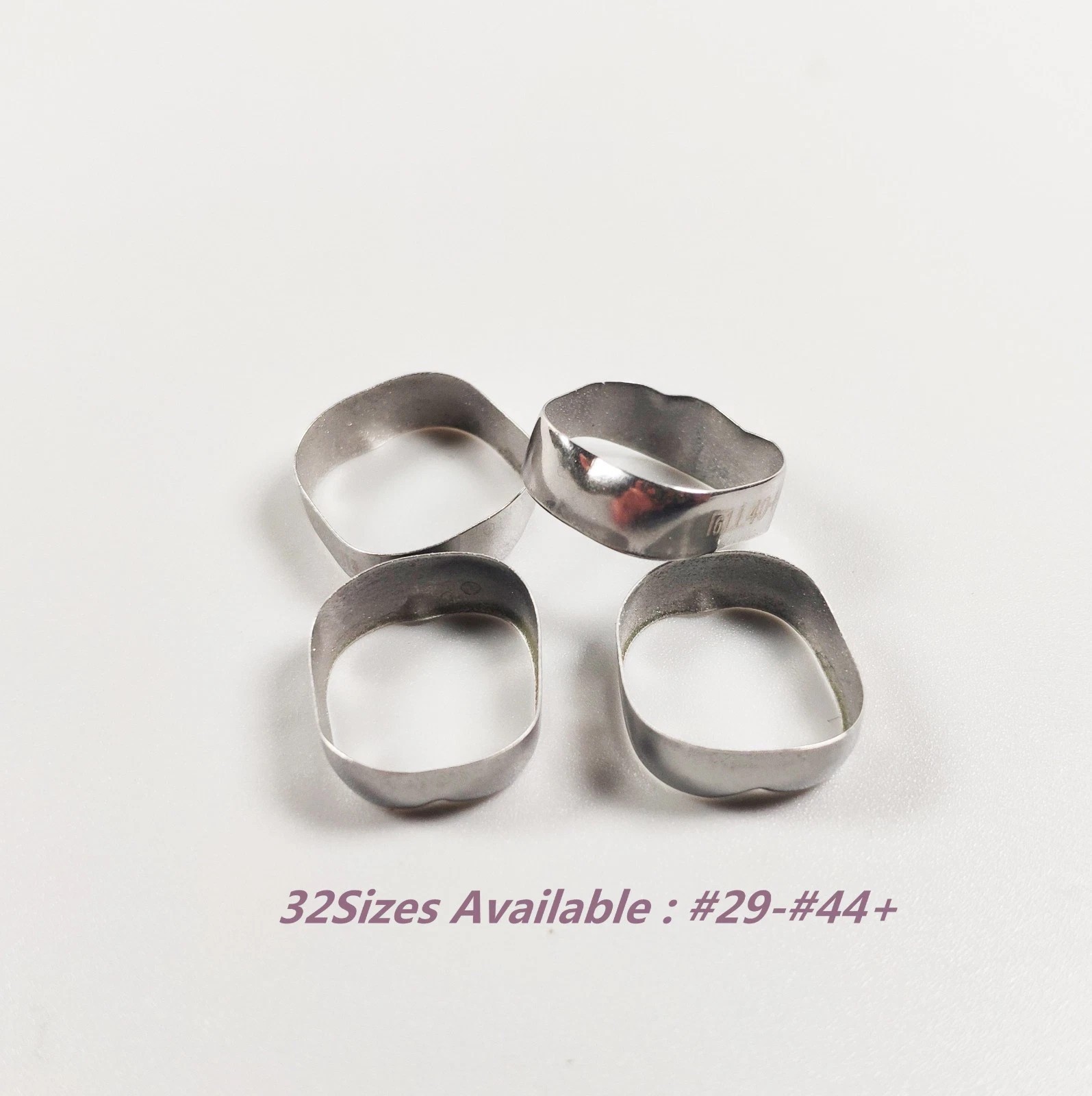 4Pcs/ Dental Orthodontic 1ST Molar Plain Bands Without Tube Roth 022 #29-44+