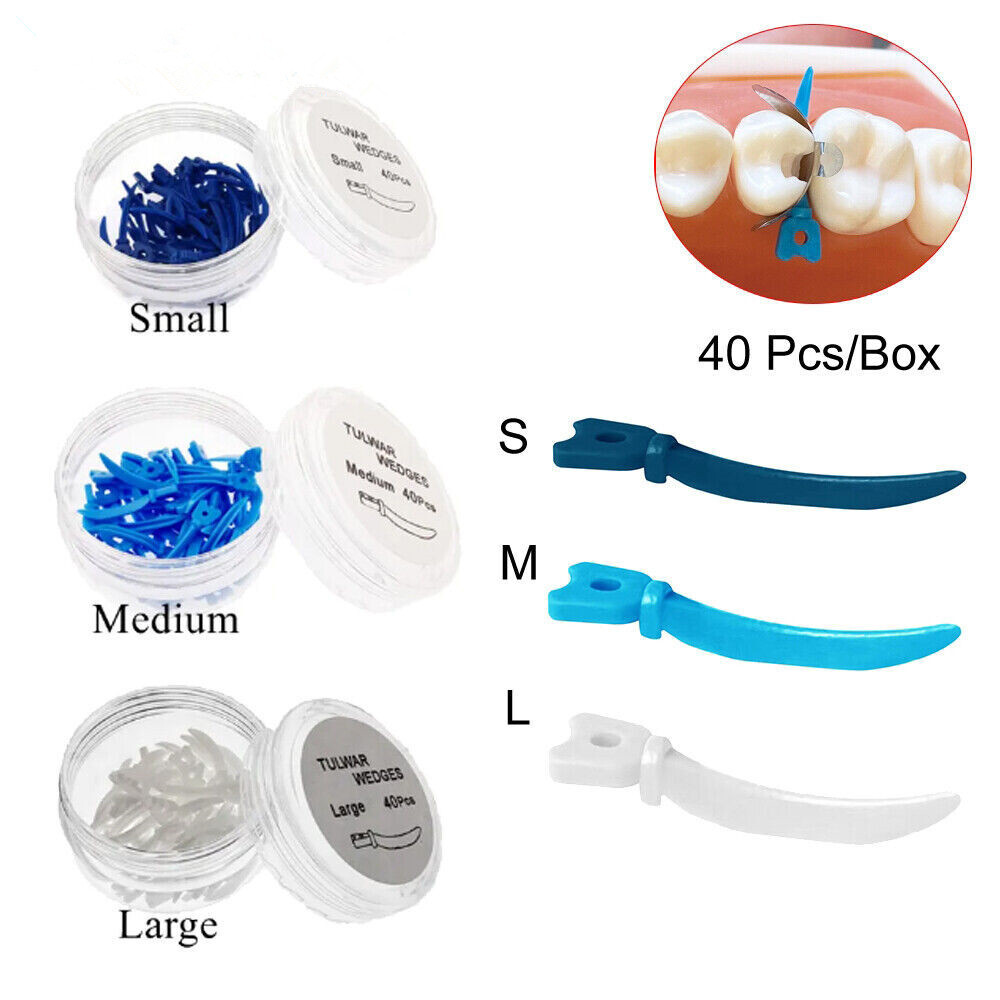 40Pcs Dental Tulwar Wedges Sectional Matrix System Plastic Diastema Wedge Refill