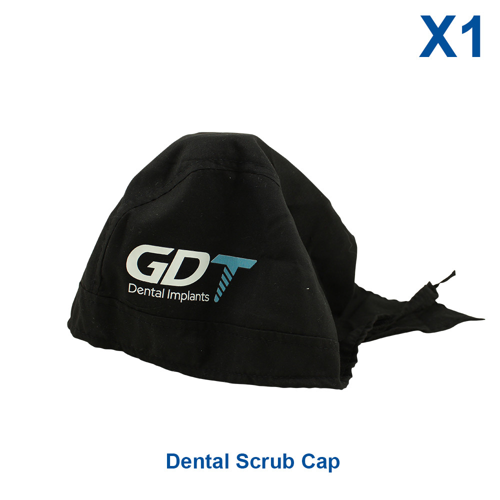 Dental Black Scrub Cap Unisex Adjustable Reusable Washable Hat Breathable