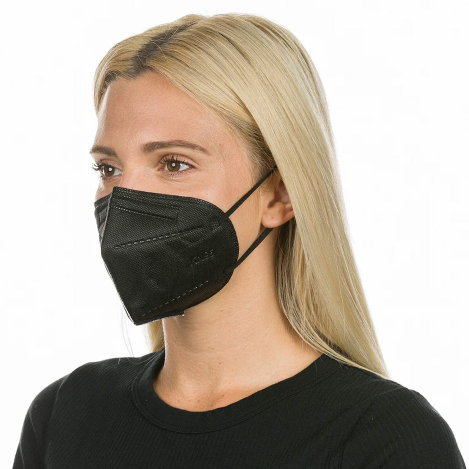 100 Pcs Black KN95 Face Mask Protective 5 Layers BFE 95% Disposable Respirator