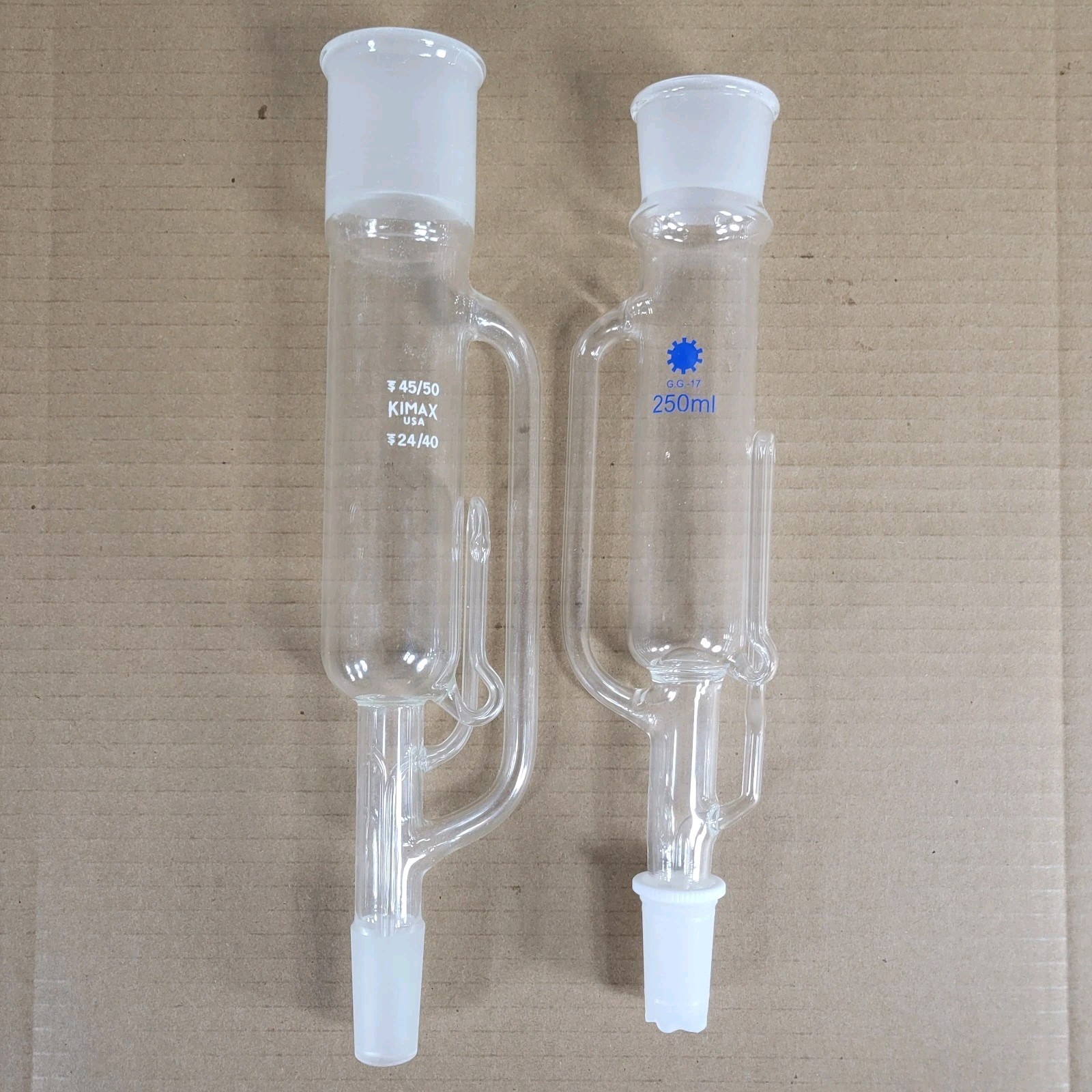 Set Of Kimax/Generic Glassware Soxhlet Extractors CNs 45/50 Top 24/40 Bottom