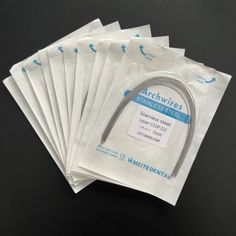 8Packs Dental Orthodontic Stainless Steel Arch Wire Rectangular Ovoid/Natural