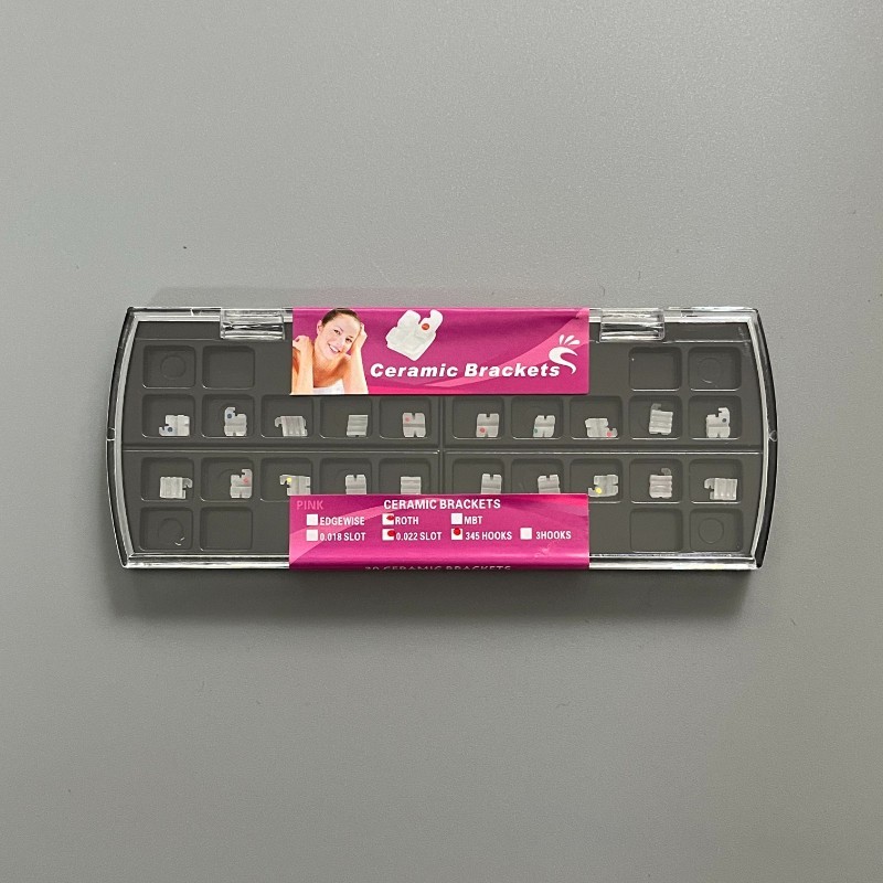 5 Sets 100Pcs Dental Orthodontic Ceramic Brackets Braces Mini Roth 022 Slot 345