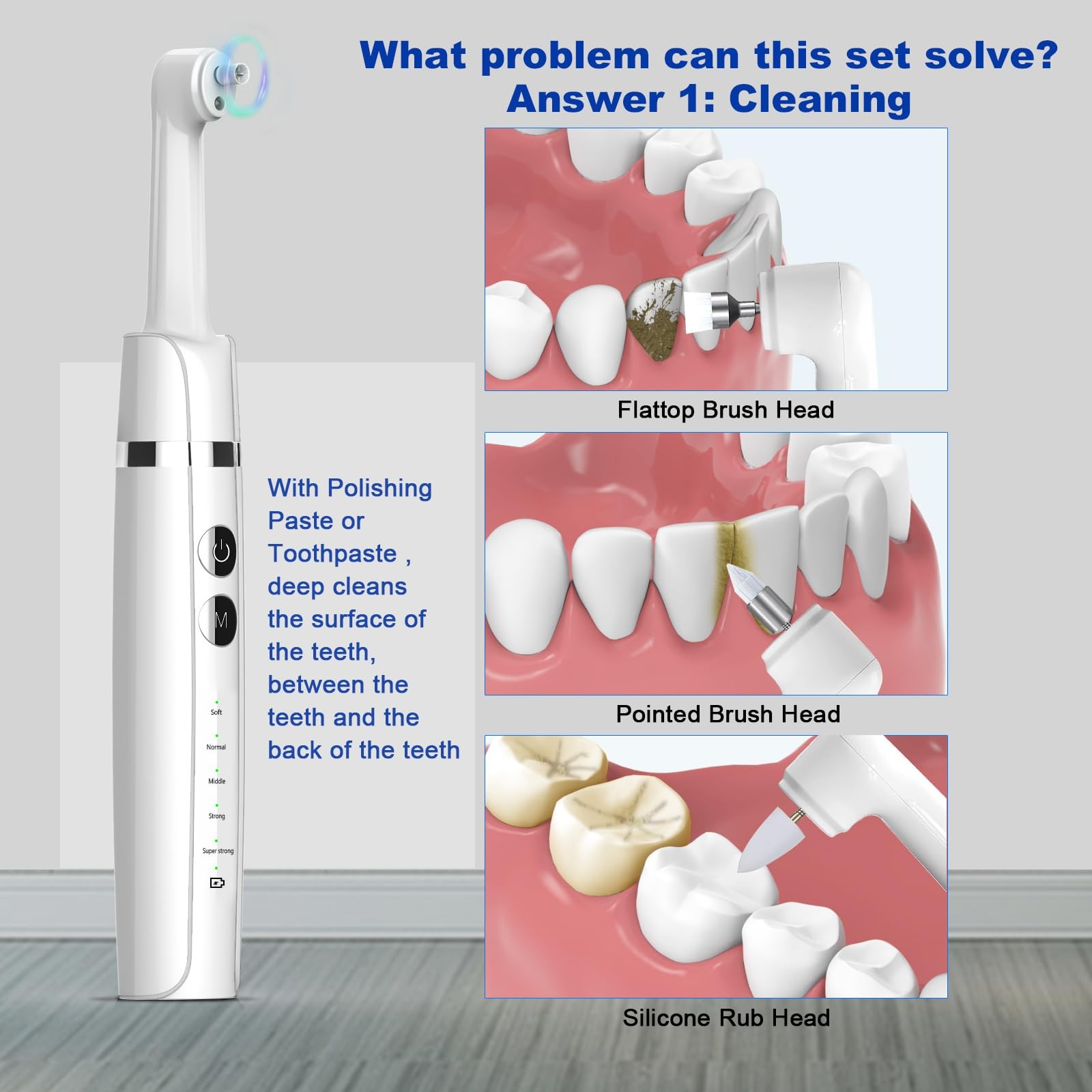 Tooth Polisher,Teeth Polishing Kit for Daily 1 Ounce (Pack of 1), White