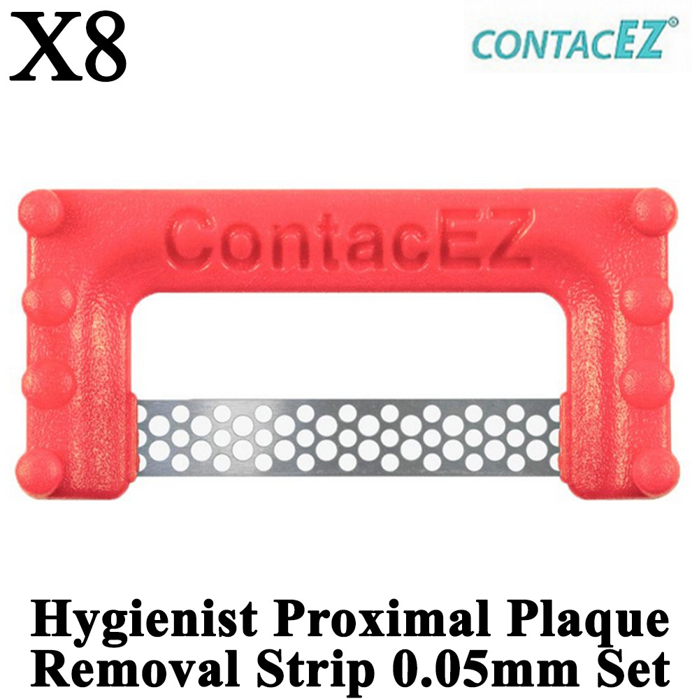 8pcs Dental ContacEZ Hygienist Proximal Plaque Removal Strip 0.05mm Set
