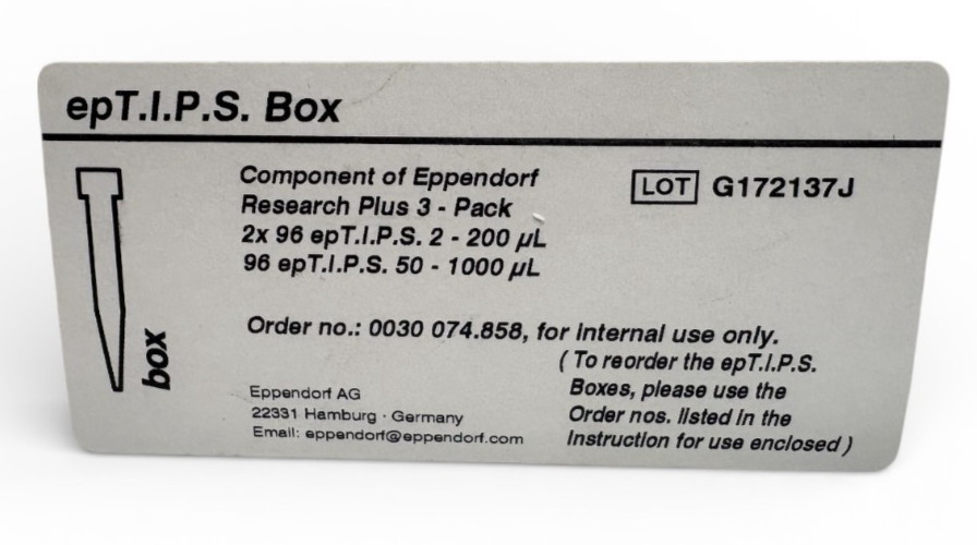 Eppendorf epT.I.P.S. Box, 192pcs (2–200 µL), 96pcs (50–1000 µL), 0030074.858