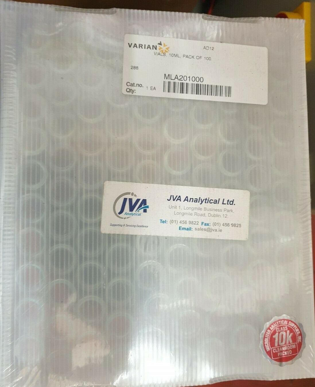 MICROLITER 20-1000 / VARIAN MLA201000 VIAL CLEAR 22X46MM 10ML HEAD 100/PK (R6S7.