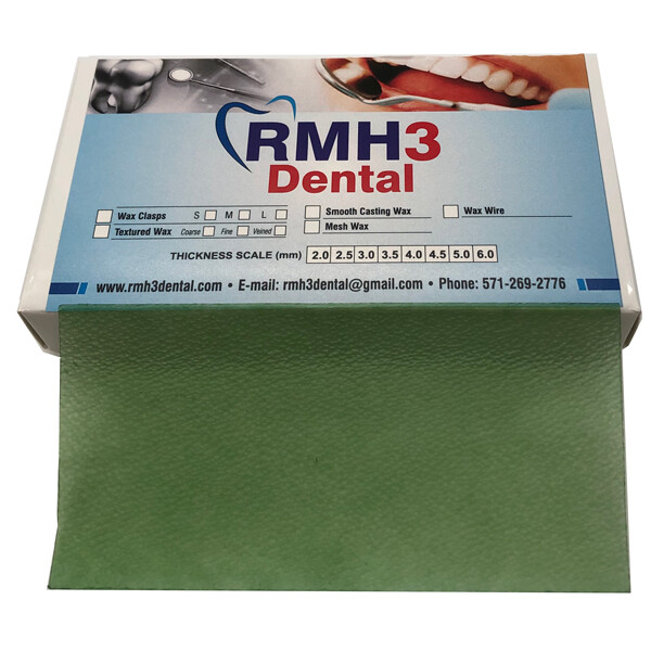 Coarse Grain Wax Sheet 0.5mm Green 14.5cm x 7.5cm 10/Box