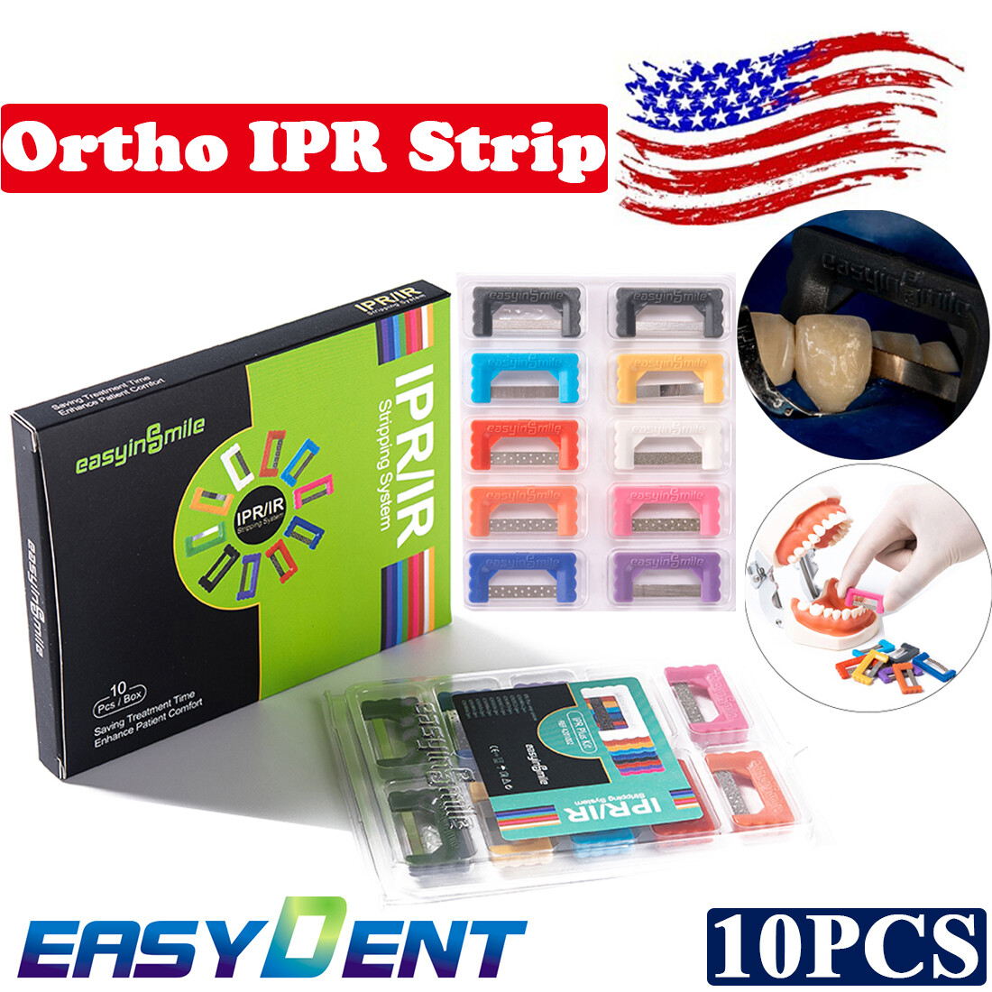 10pc/pack Dental Orthodontic Reduction Strips Interproximal Enamel Kit Automatic