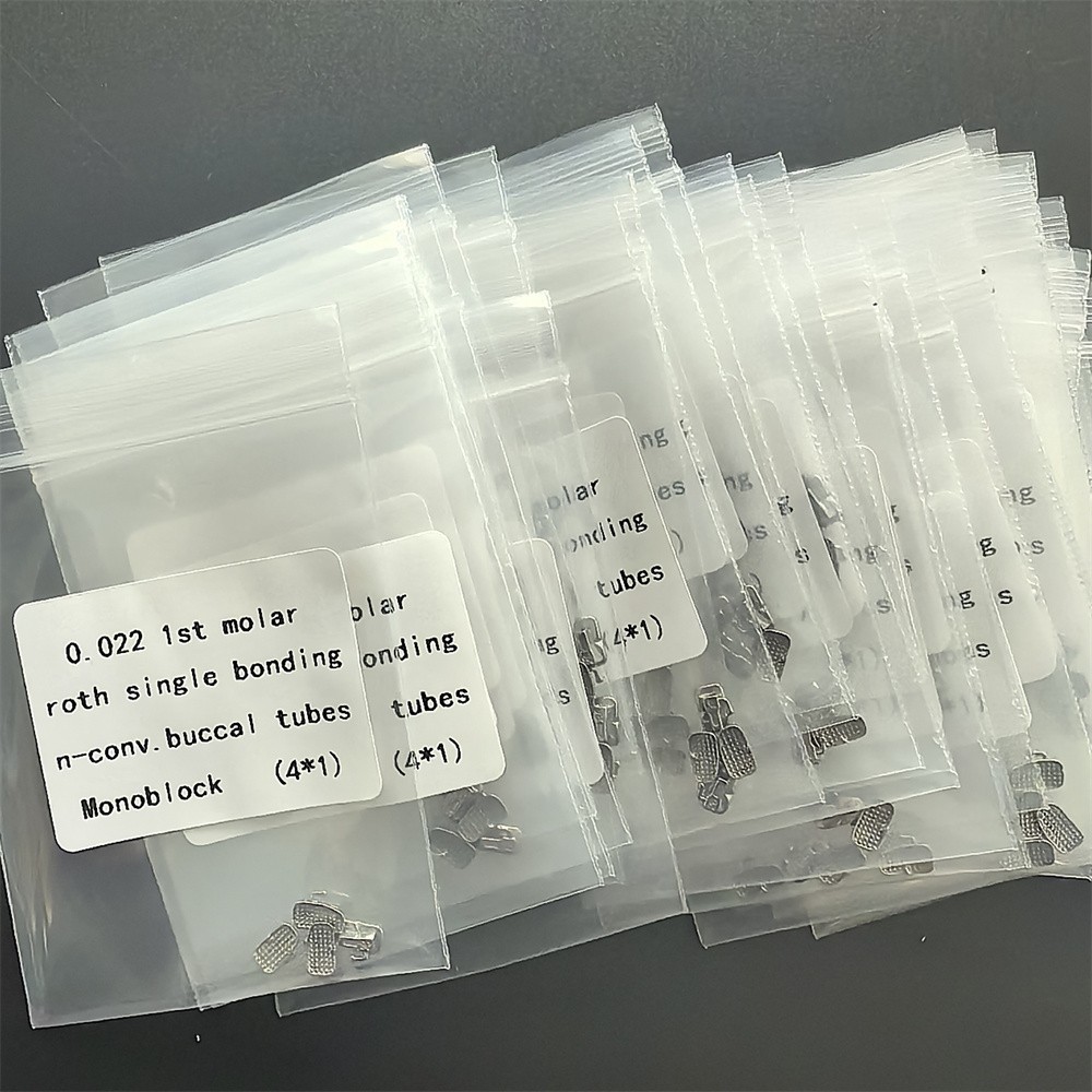 10Kits Dental Ortho MIM Buccal Tube Roth/MBT 0.022 1st Molar Bondable 4Pcs/Kit