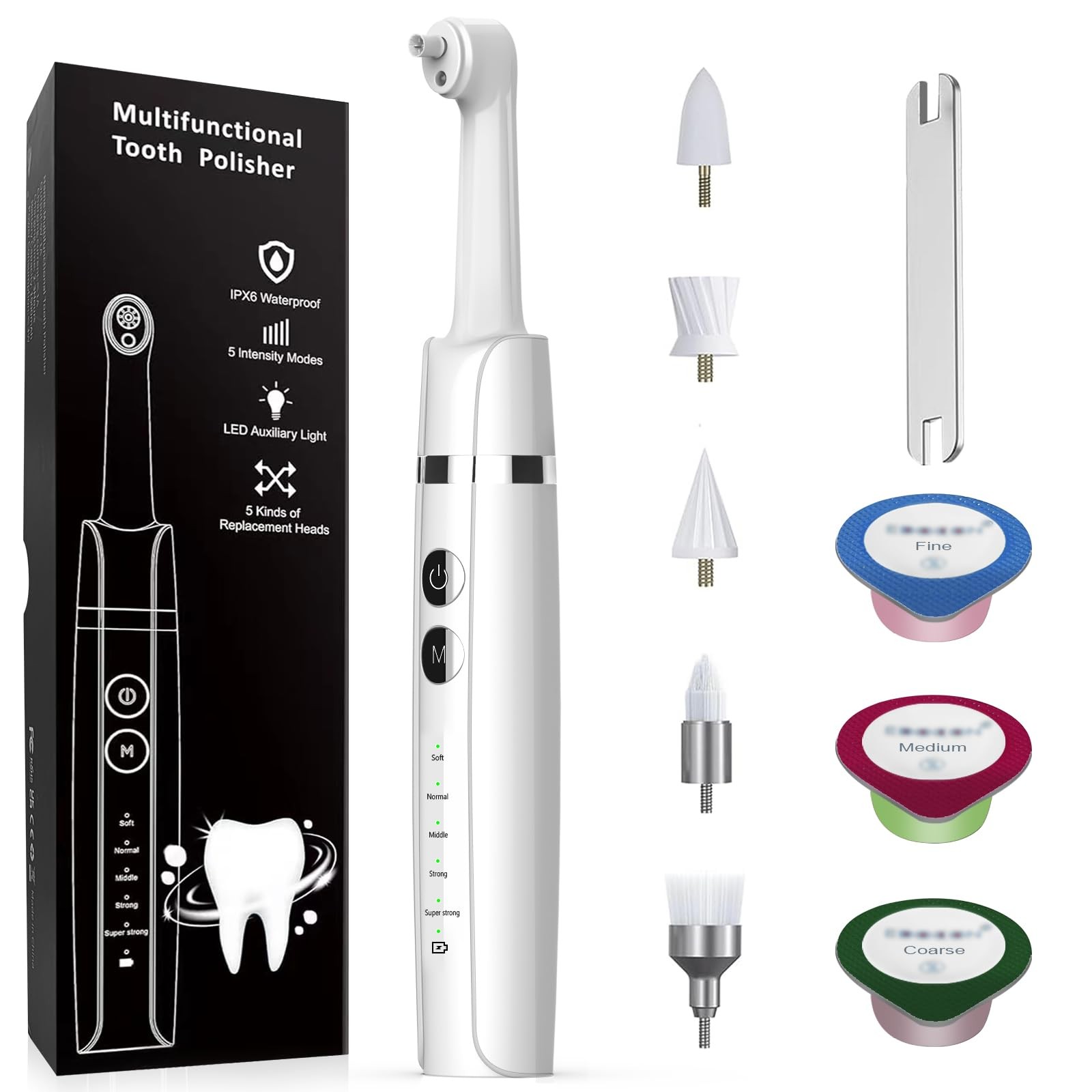 Tooth Polisher,Teeth Polishing Kit for Daily Cleaning,Polishing Then Whitenin…