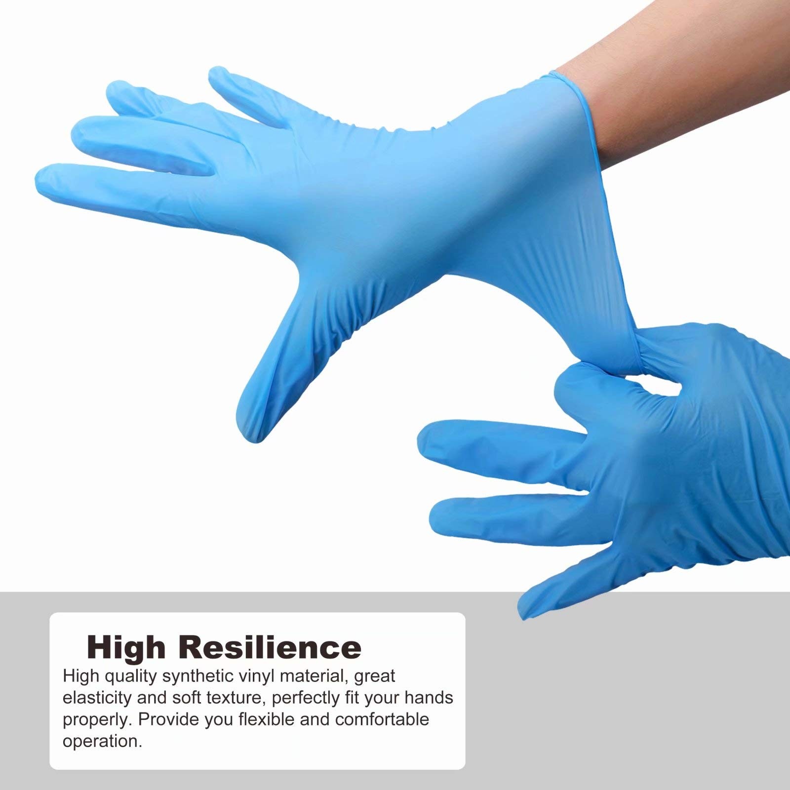 Disposable Gloves Medium, Nitrile and Vinyl Blend Material Gloves, Latex Free…